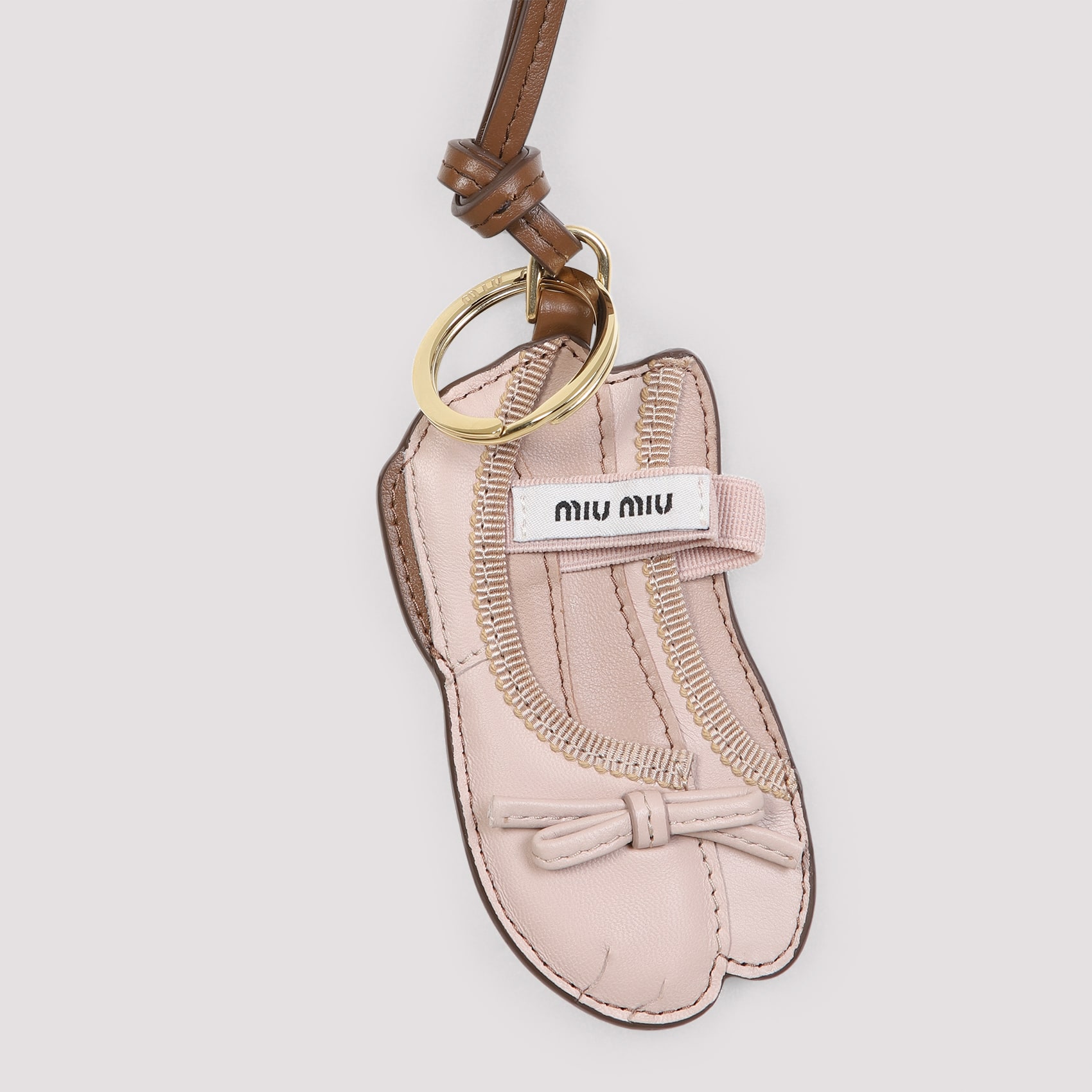 キーホルダー・キーリング Miu Miu Pastel Pink Leather Keyring Miu Miu Pastel Pink Leather Keyring | italist
