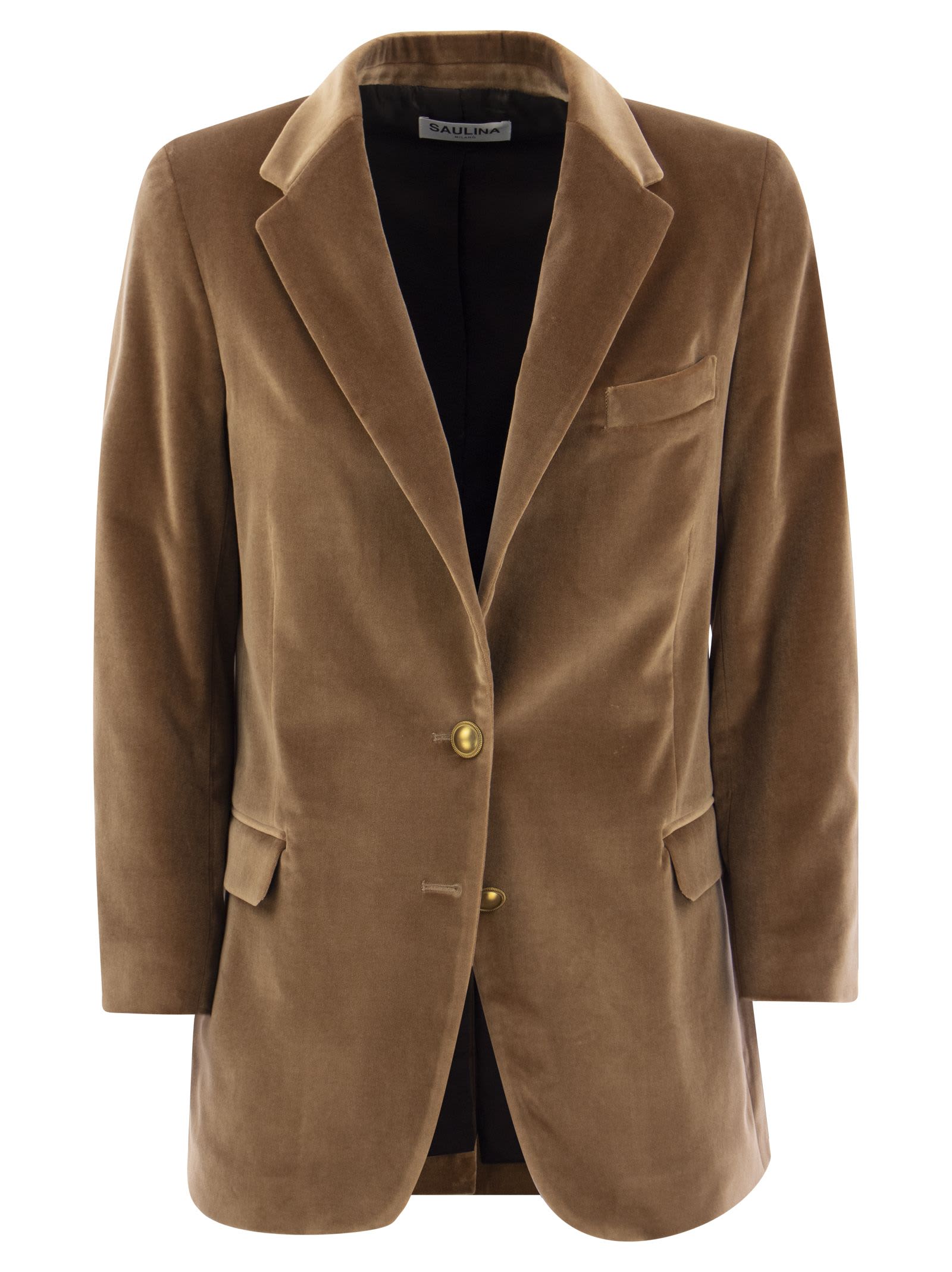 ジャケット SAULINA ANTONIA - Single-breasted velvet jacket (SAA016 4) Saulina Milano Antonia - Single-breasted Velvet Jacket