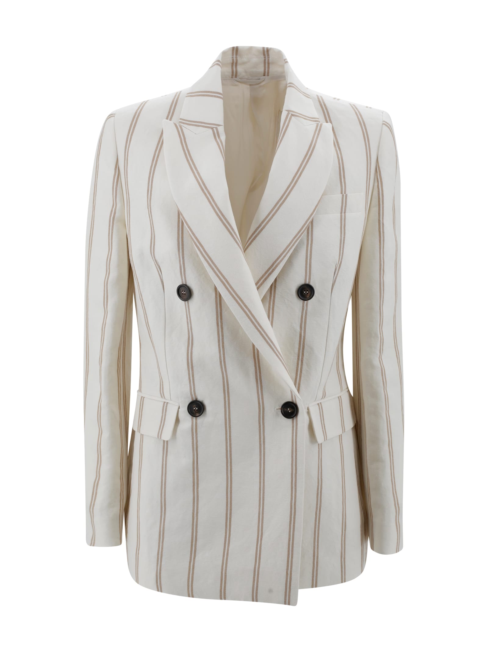 Brunello Cucinelli Multicolor Jacket With All-over Striped
