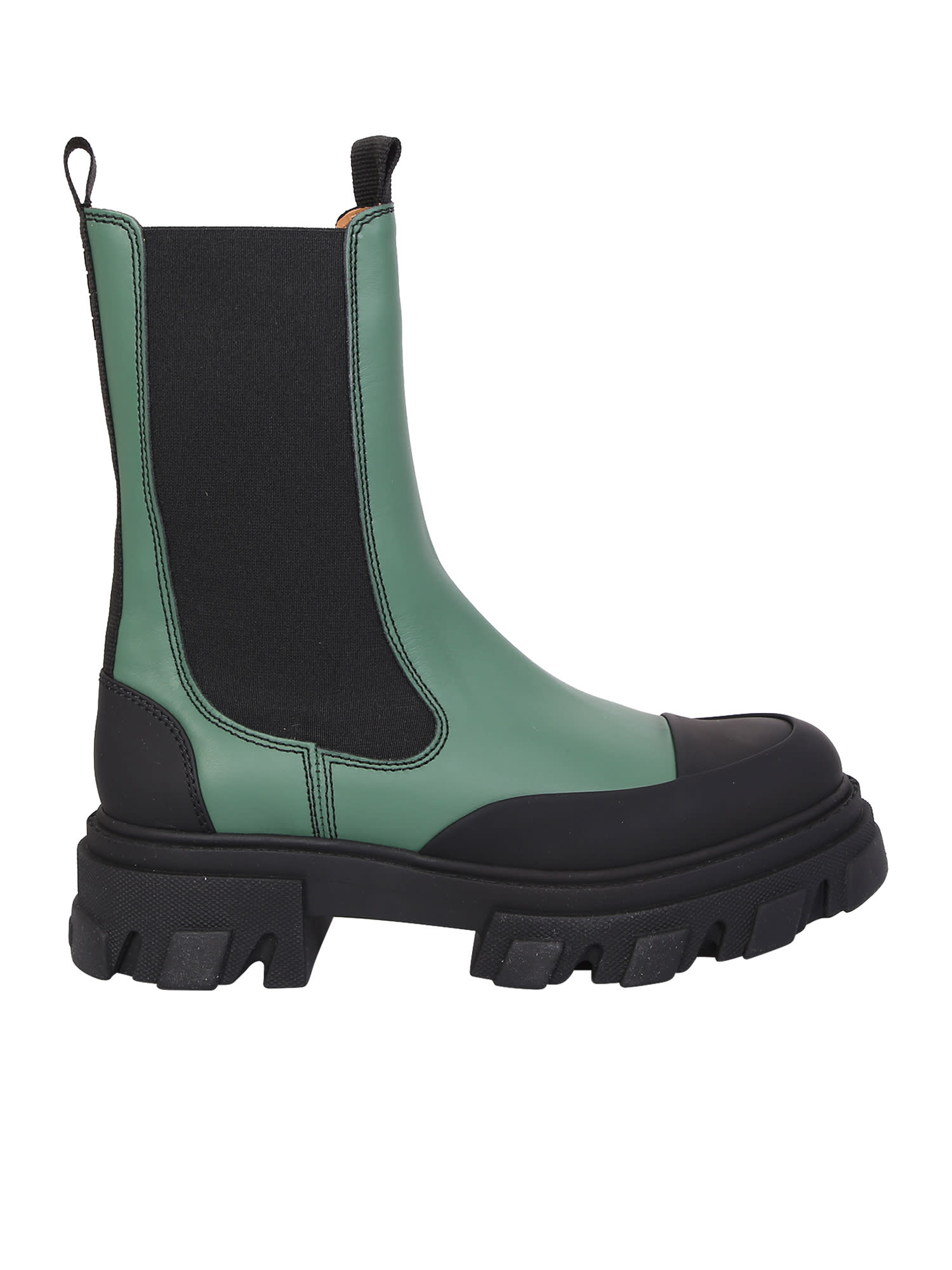 GANNI ハネル チェルシ フツ S23724900 017 Ganni Leather Chelsea Boots | italist