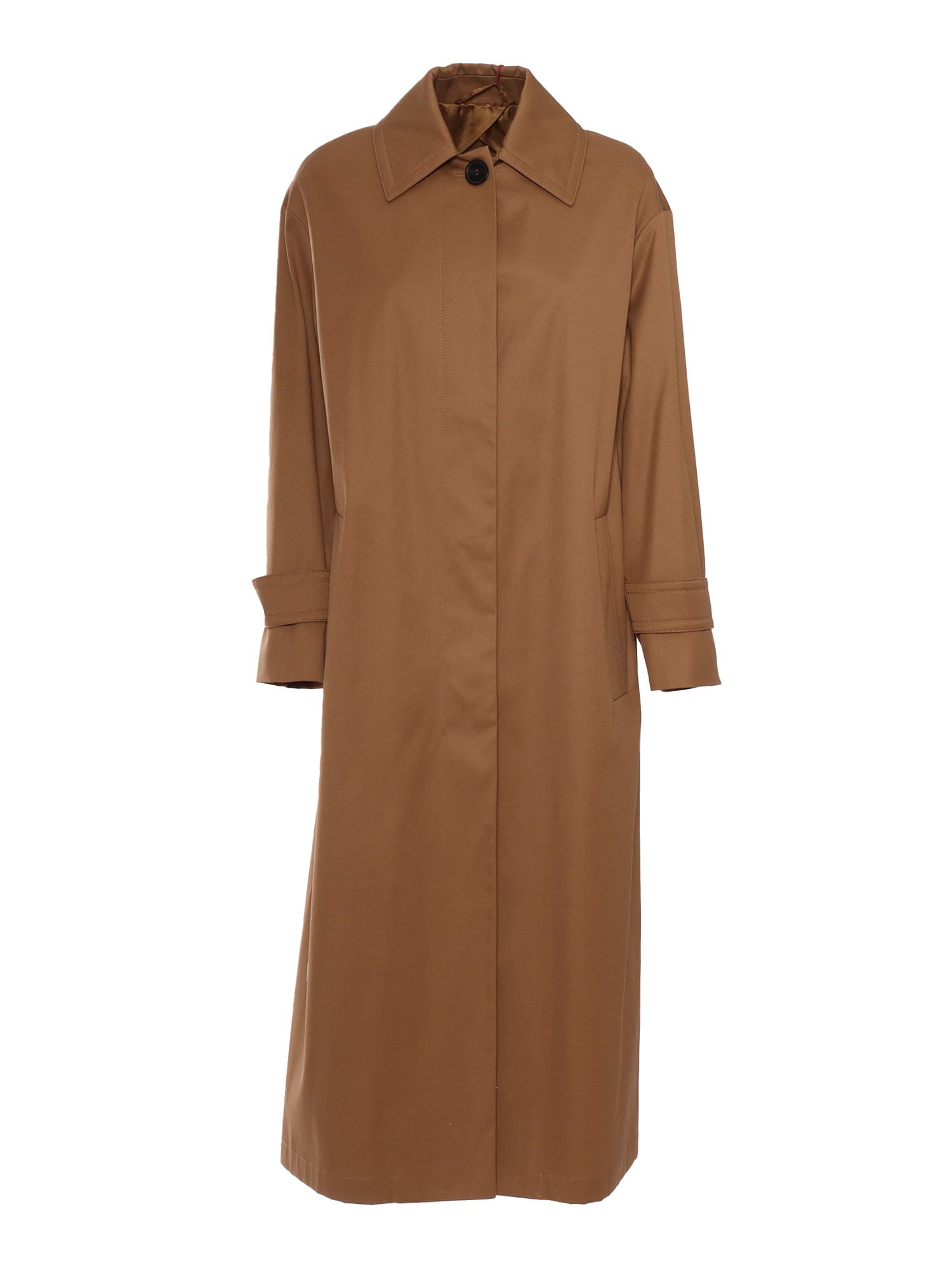 【送料&関税込】Max Mara Studio Pistoia Raincoat Water-repellent gabardine trench coat, tawny | 