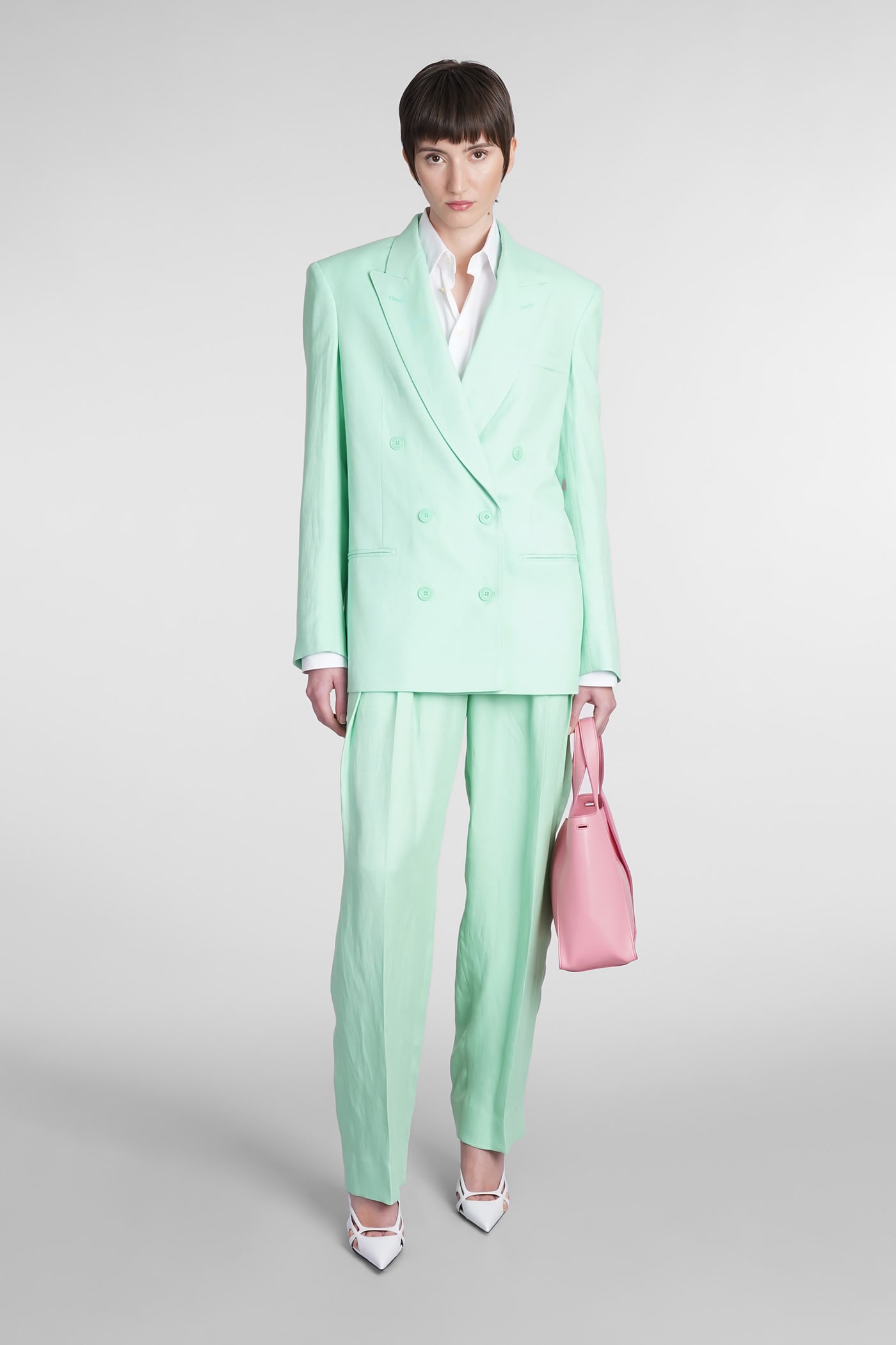 スーツ STELLA MCCARTNEY Women Suit Jackets 6501093BU6553032 Green STELLA MCCARTNEY + NET SUSTAIN woven blazer | NET-A-PORTER