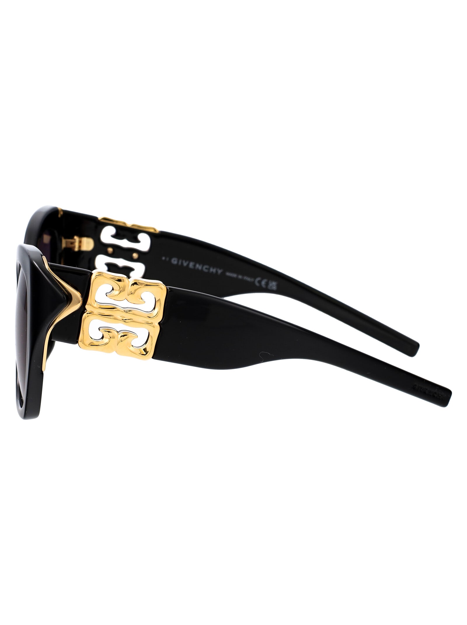 【関税＆送料込み】Givenchy 4G Liquid Sunglasses Givenchy 4G Liquid Sunglasses in Shiny Black & Smoke | FWRD