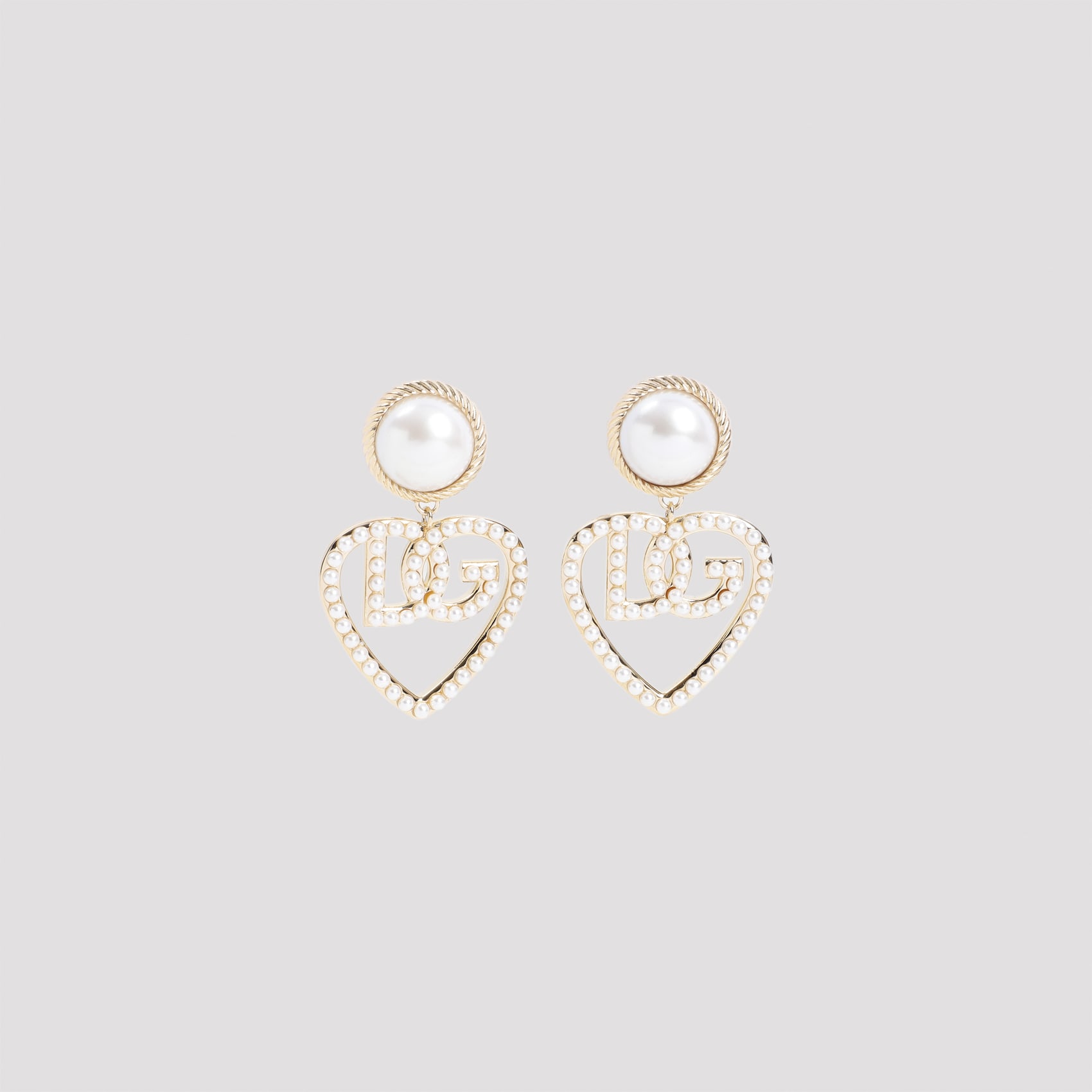 Dolce & Gabbana Heart Pendant Logo Earrings | italist