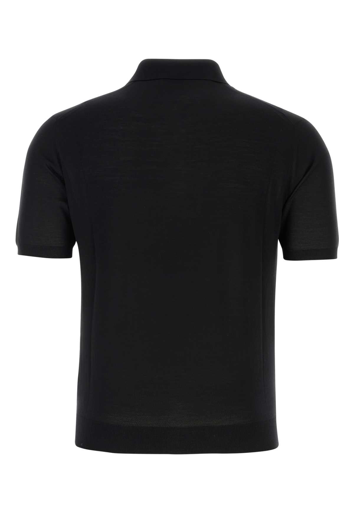 Tシャツ・カットソー PRADA Black wool blend polo shirt (UMB496S23112I8 F0002) Prada Black Wool Polo Shirt | italist