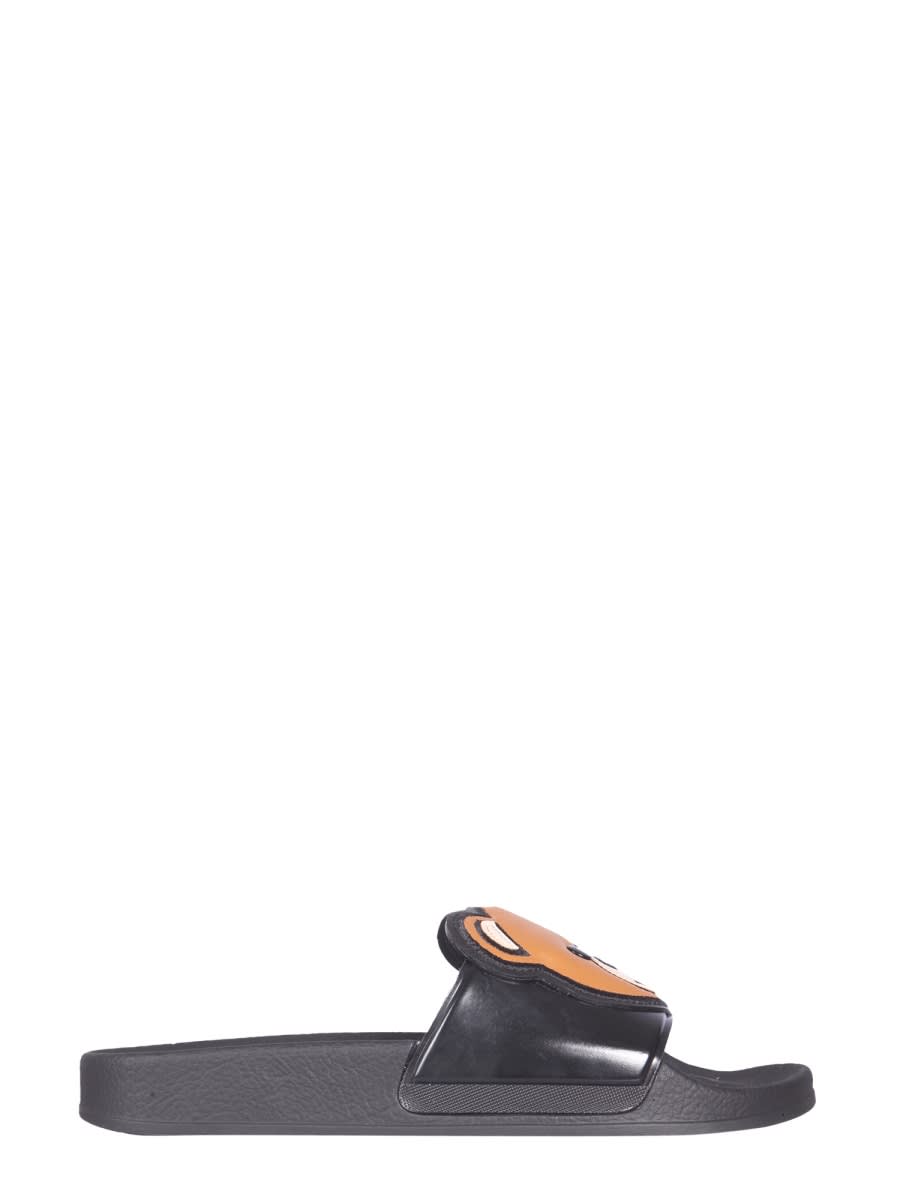 サンダル・ミュール Moschino SS22 SLIDE TEDDY BEAR SANDALS (MA28662G0E_M14000) Moschino Slide Teddy Bear Sandals | italist