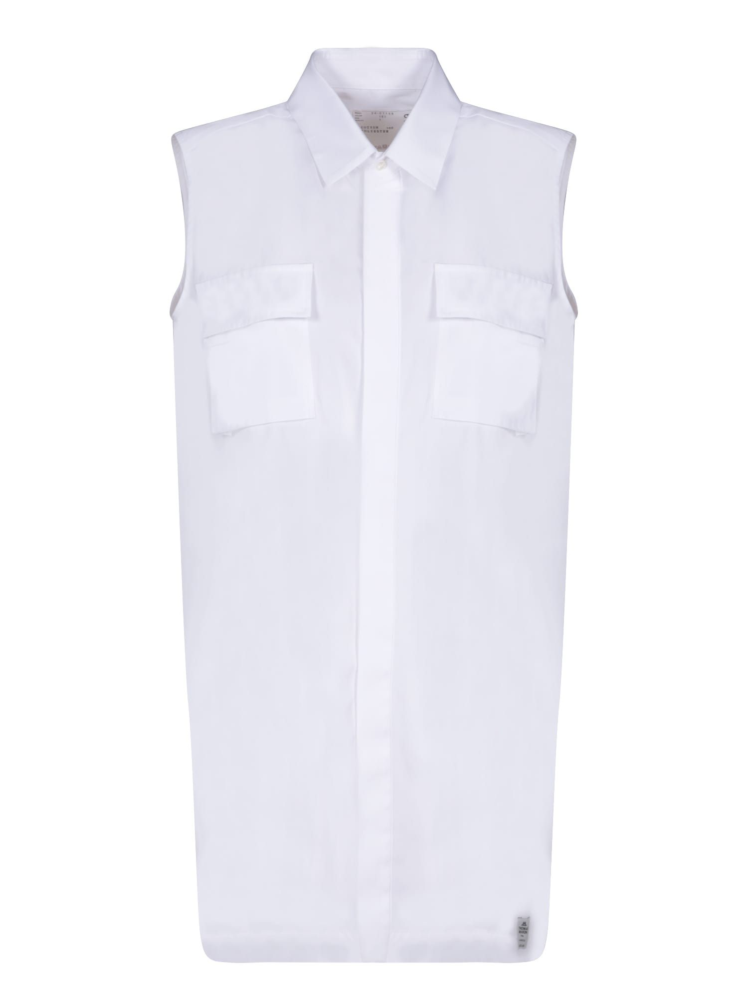 sleeveless long-length shirt