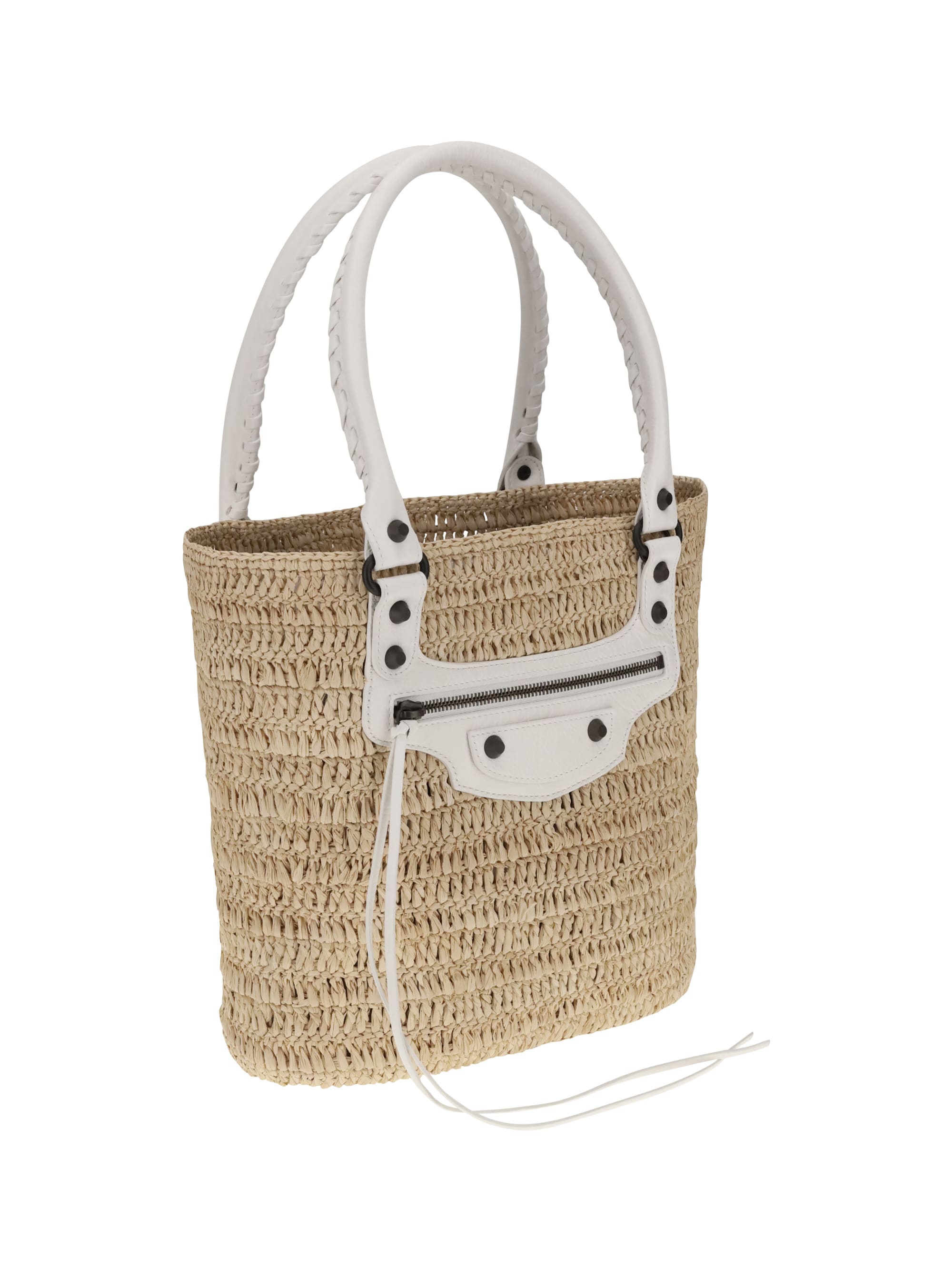 【送料&関税込】Balenciaga Straw Mini Beach Handbag Balenciaga Mini braided-raffia Tote Bag | Neutrals | FARFETCH