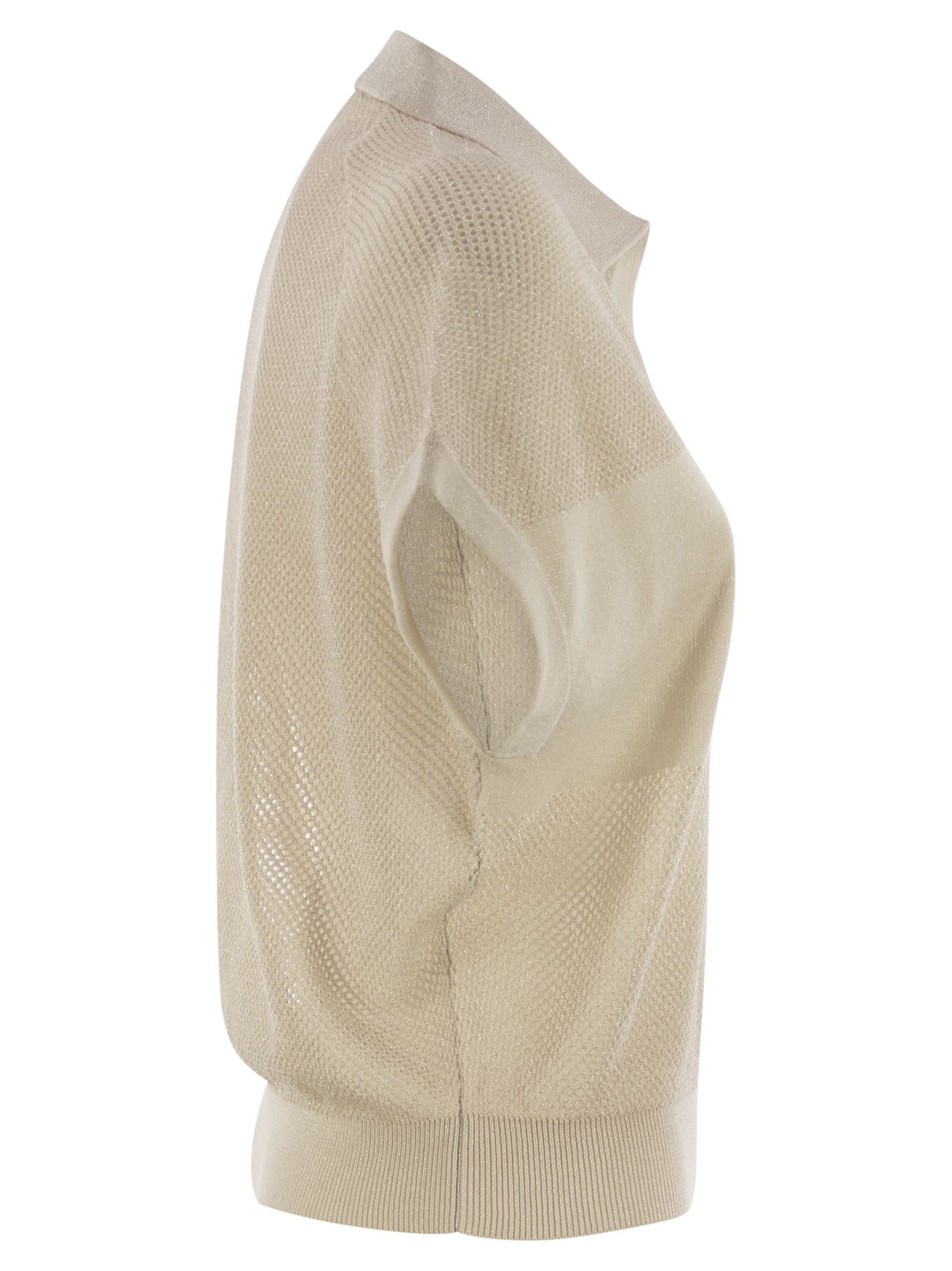 Peserico Tricot Polo Shirt In Pure Cotton Crepe Yarn
