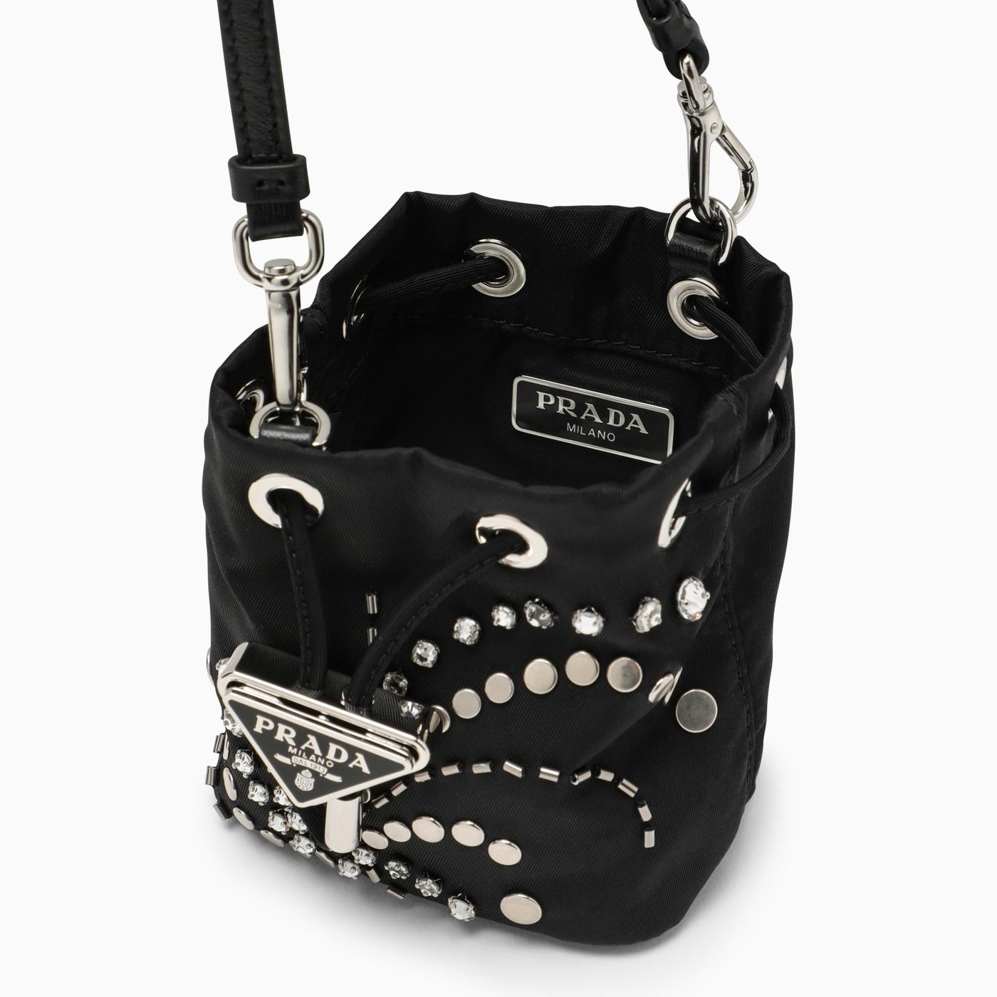 Prada Black Nylon Mini Pouch With Crystals | italist, ALWAYS