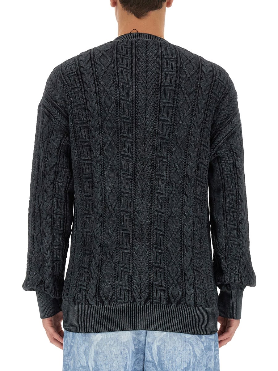 【送料&関税込】Versace Knit With Greek Braid Work Versace Knit With Greek Braid Work | italist