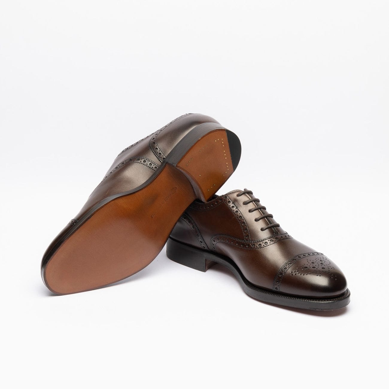 Edward Green Cadogan Dark Oak Antique Calf Oxford Shoe | italist
