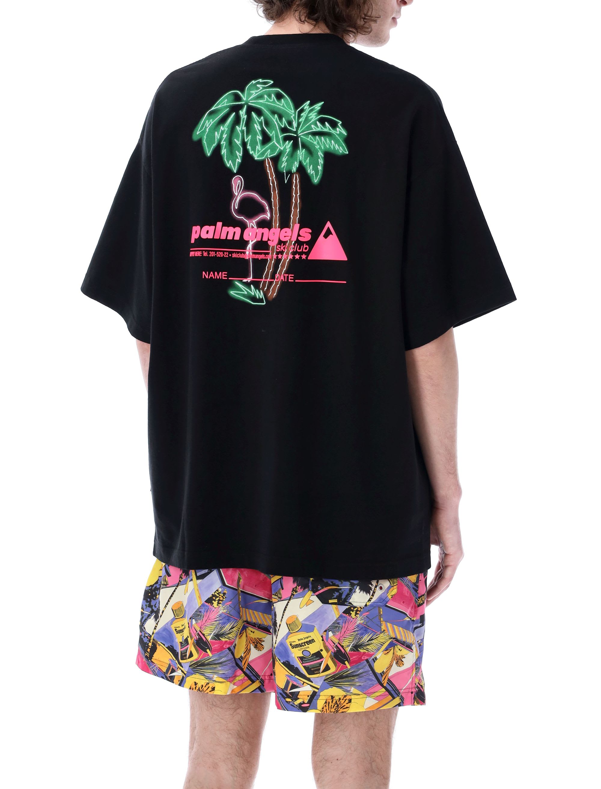 Palm Angels White Oversized Upsidedown Palm Tree T-shirt for Men