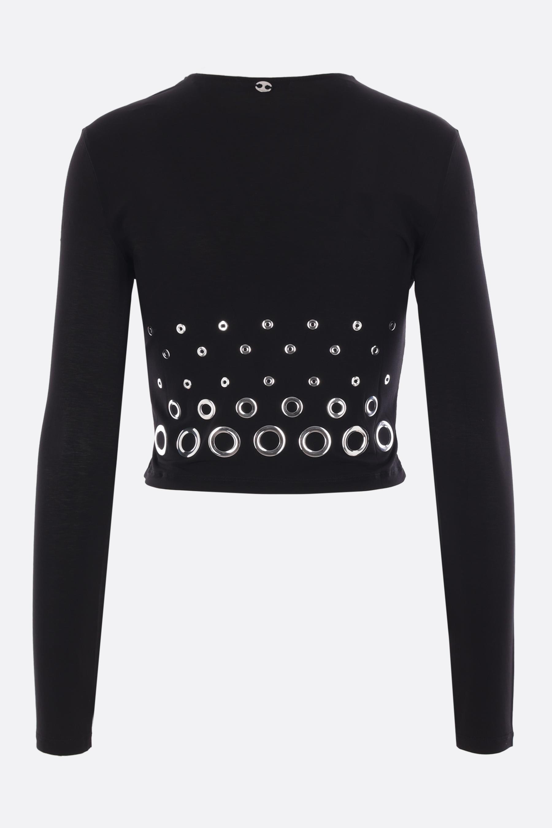 Tシャツ・カットソー RABANNE JERSEY CROPPED TOP WITH EYELETS Paco Rabanne Jersey Cropped Top With Eyelets | italist