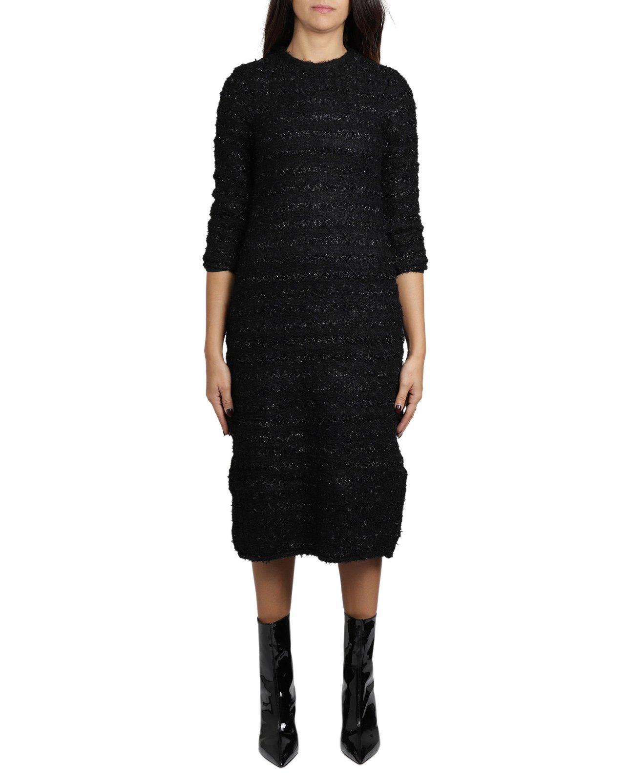 crewneck tweed dress