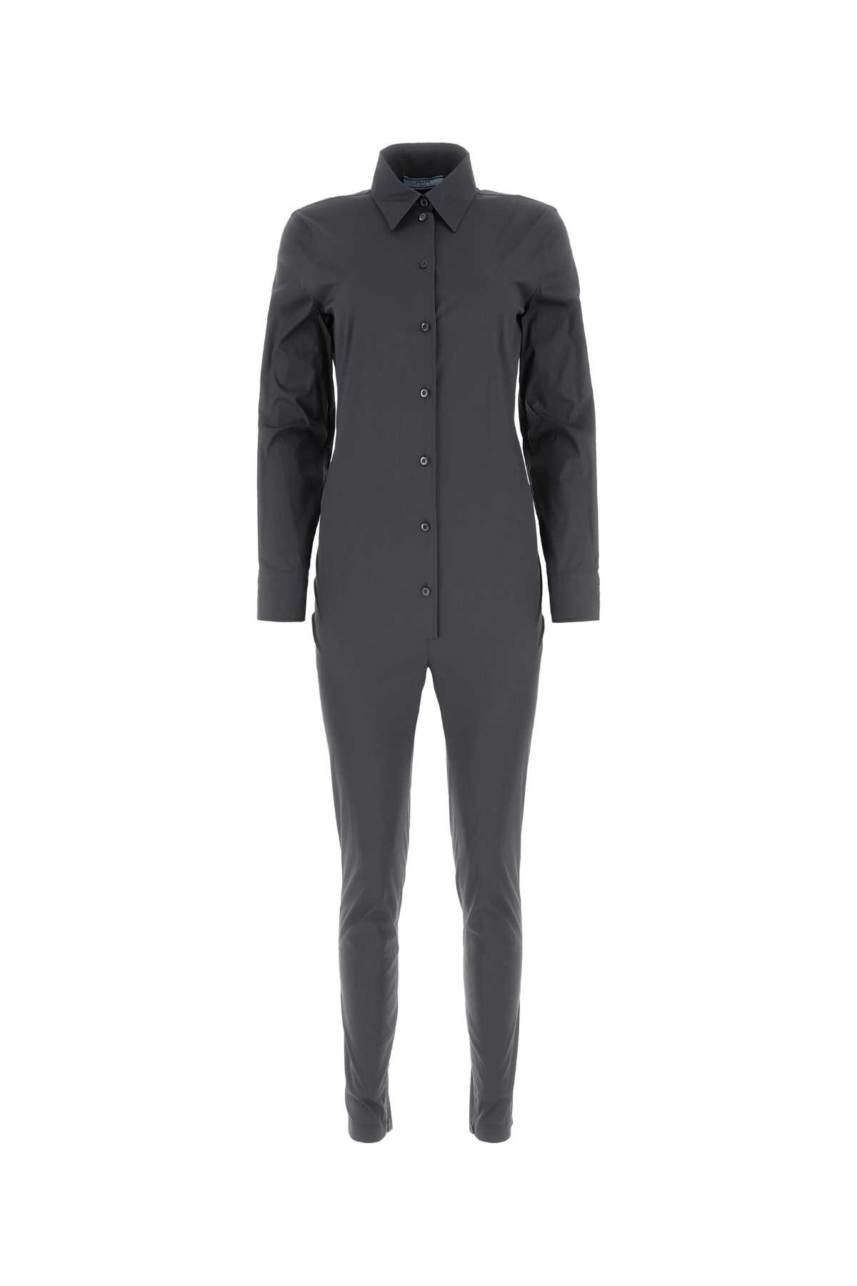 オールインワン・サロペット PRADA Graphite stretch poplin jumpsuit Prada Graphite Stretch Poplin Jumpsuit | italist