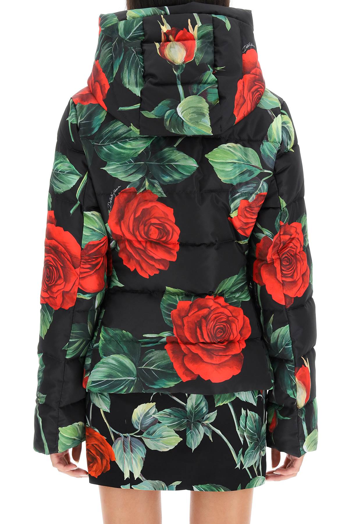 【関税込み】DOLCE&GABBANA JACKET WITH ROSE Dolce & Gabbana Elegant Rose Print Quilted Men's Jacket