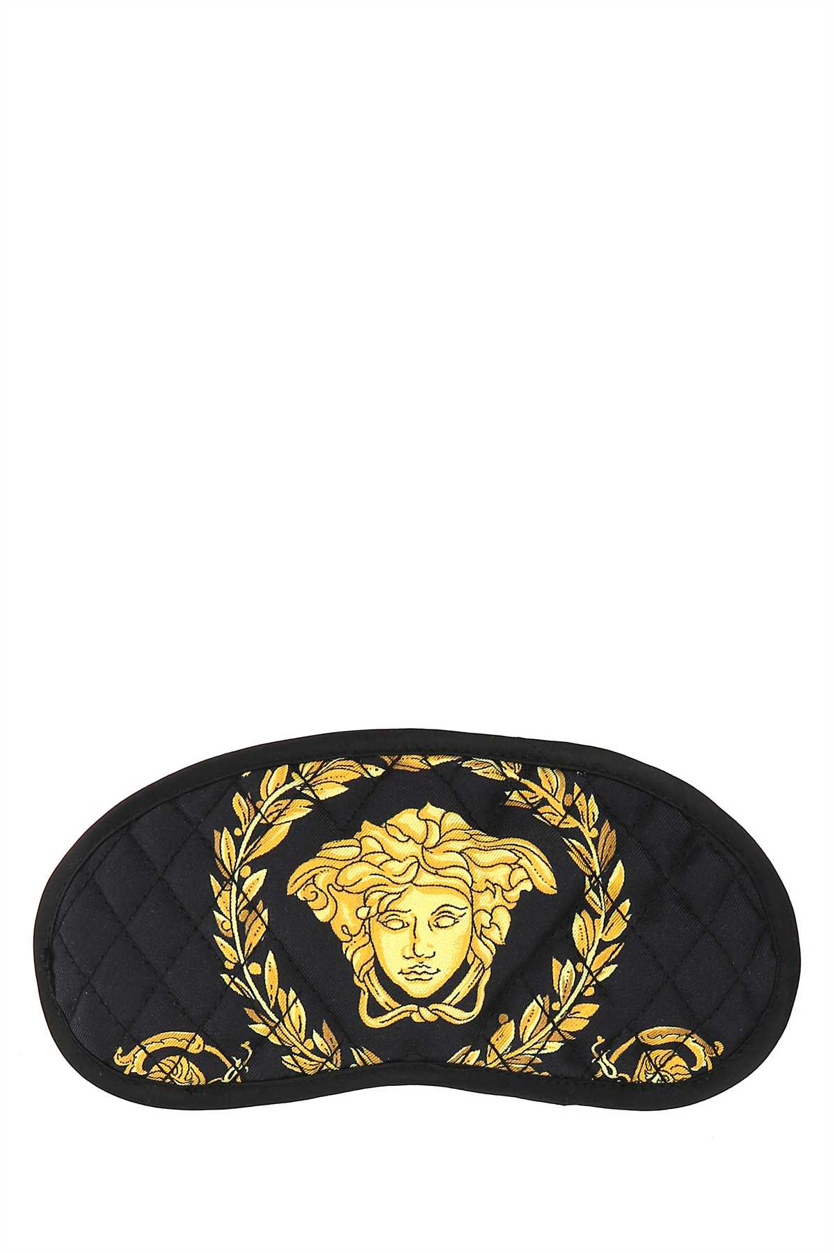 マスク VERSACE Printed silk eye mask (ZMAS18104ZSEP0186 Z7011) Crete de Fleur Sleep Mask Black,Print | VERSACE