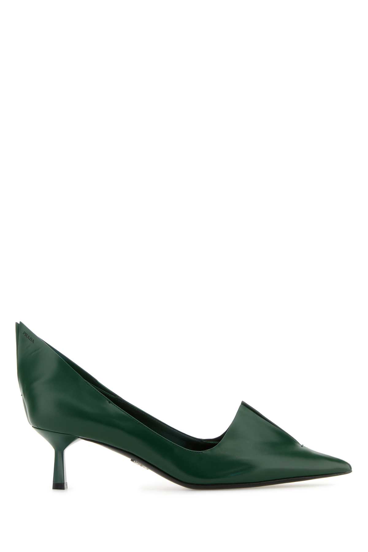 パンプス PRADA SS25 Dark green leather pumps (1I978NFD055055 F035G) Prada Dark Green Leather Pumps | italist