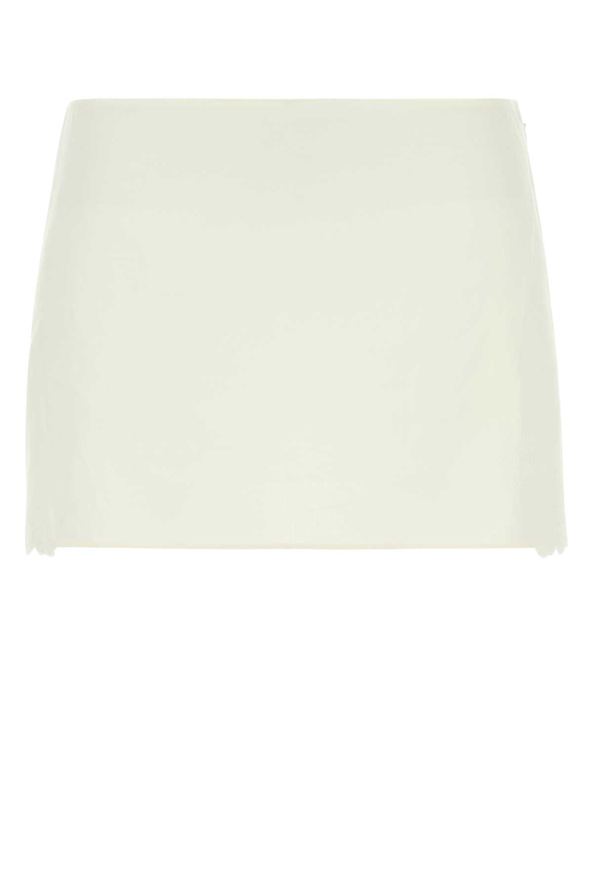 ミニスカート MIUMIU IVORY LINEN BLEND MINI SKIRT Miu Miu Ivory Linen Blend Mini Skirt (MiuMiu/ミニスカート