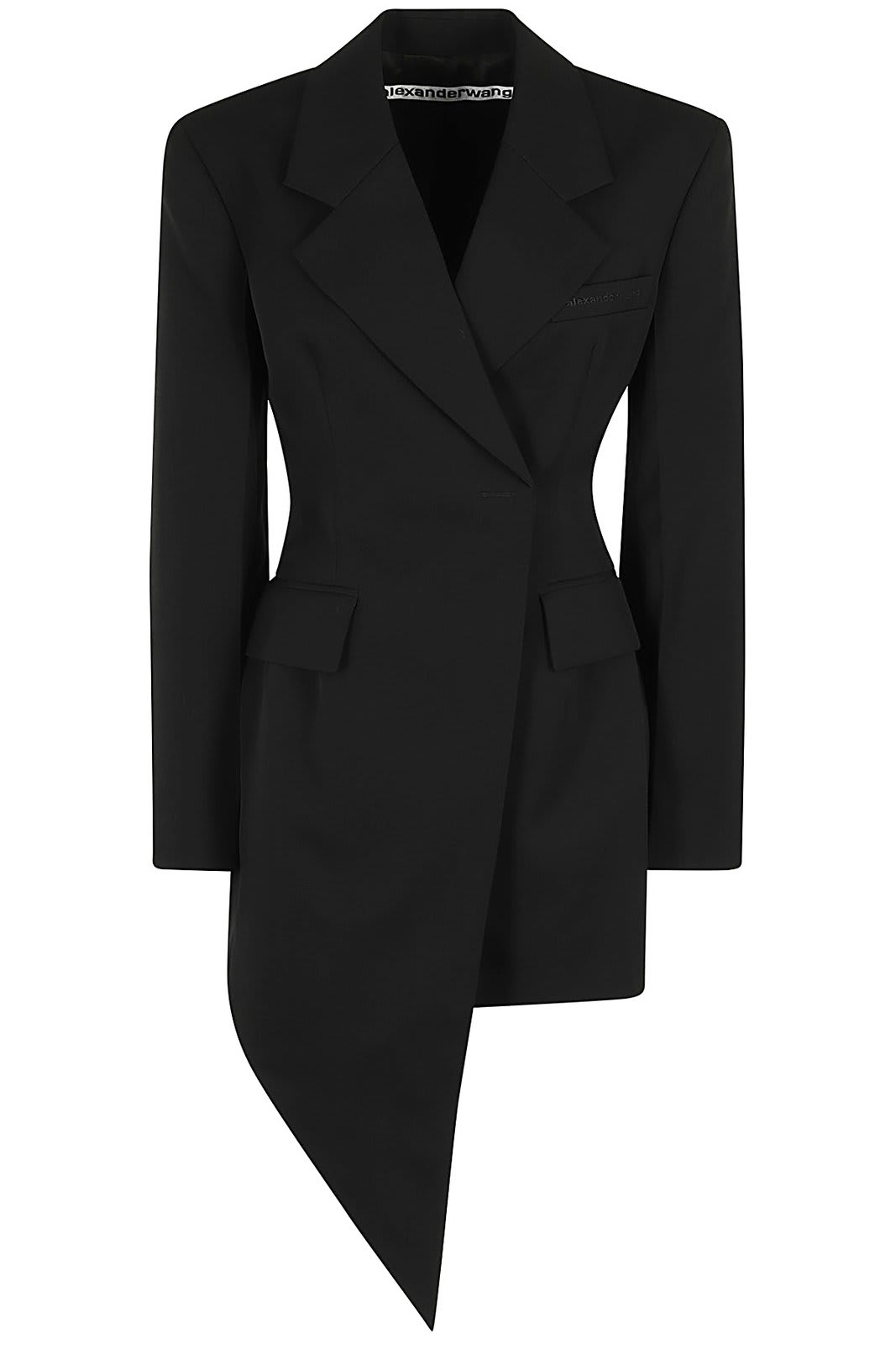 asymmetric minidress blazer in wool