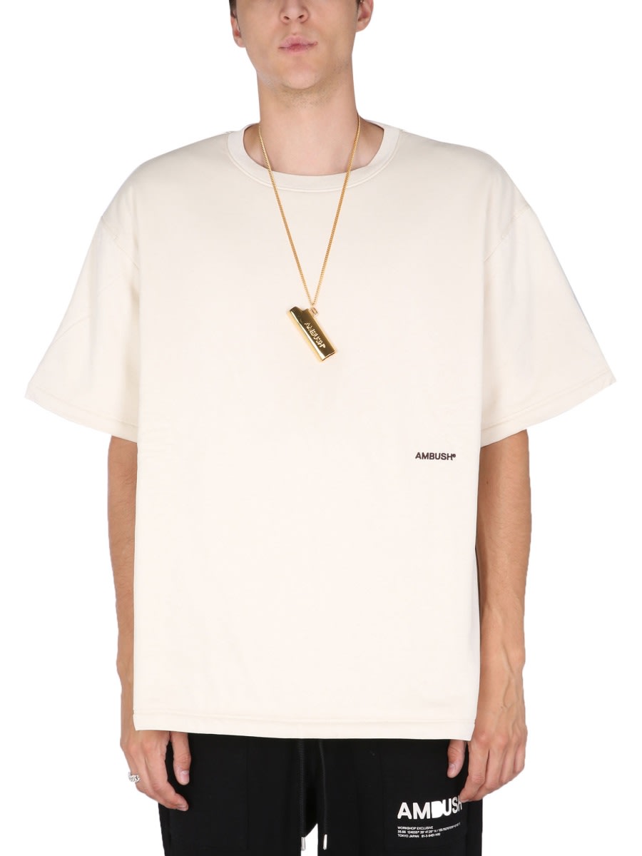 Tシャツ・カットソー AMBUSH PADDED T-SHIRT WITH EMBROIDERED LOGO AMBUSH Padded T-shirt With Embroidered Logo | italist