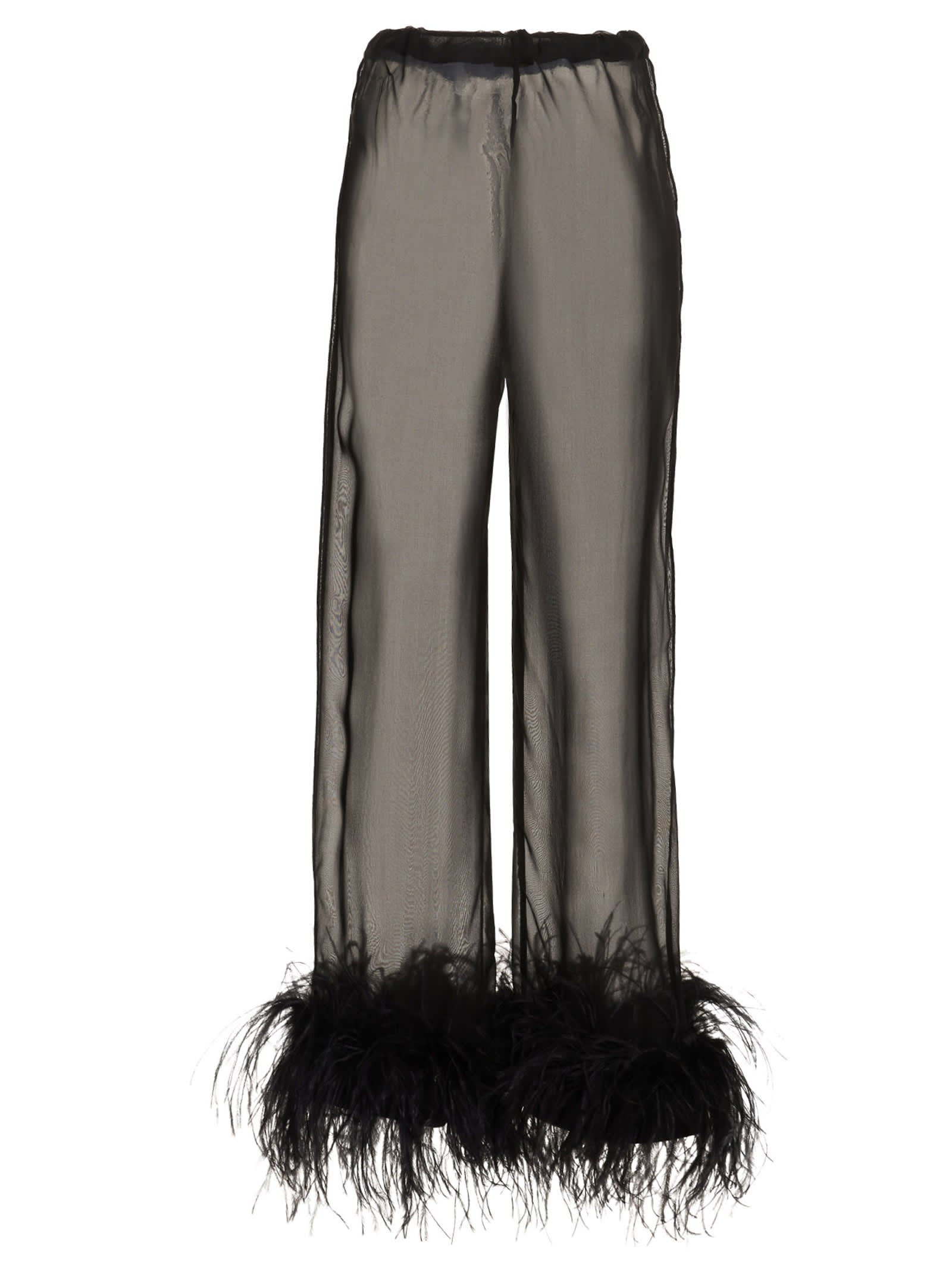 パンツ OSEREE Feather silk pants Black Oseree Feather Silk Pants | italist