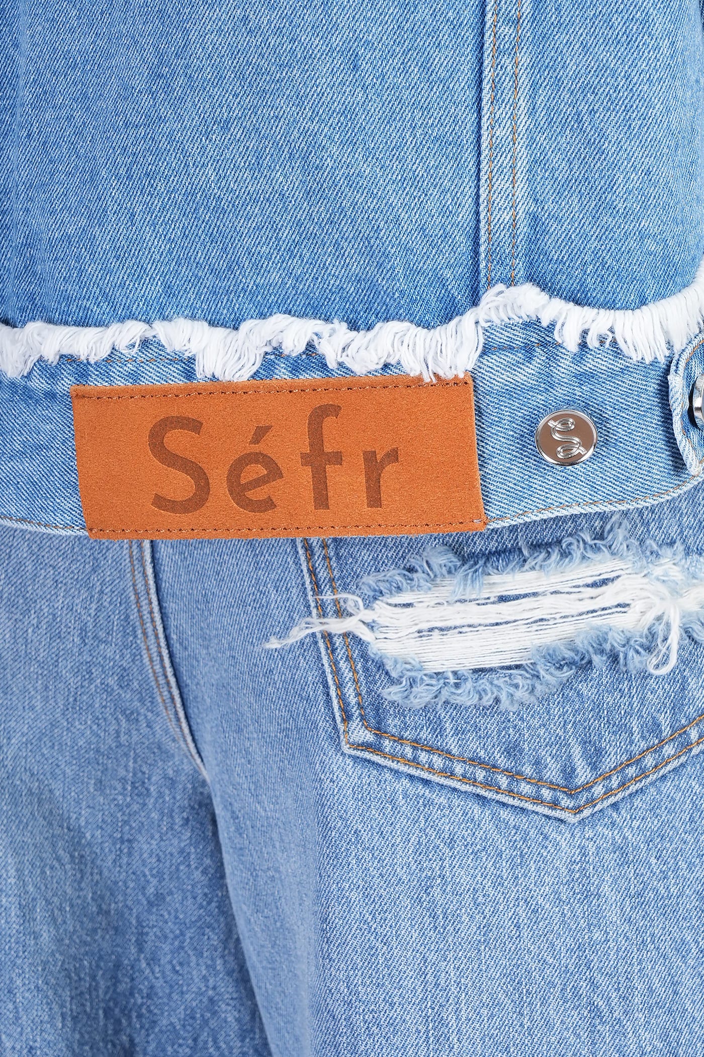 アウターその他 SEFR Women Outer 418495 WFW24SYDNEYFRA BLUE Séfr Sydney Denim Jackets In Blue Cotton | italist