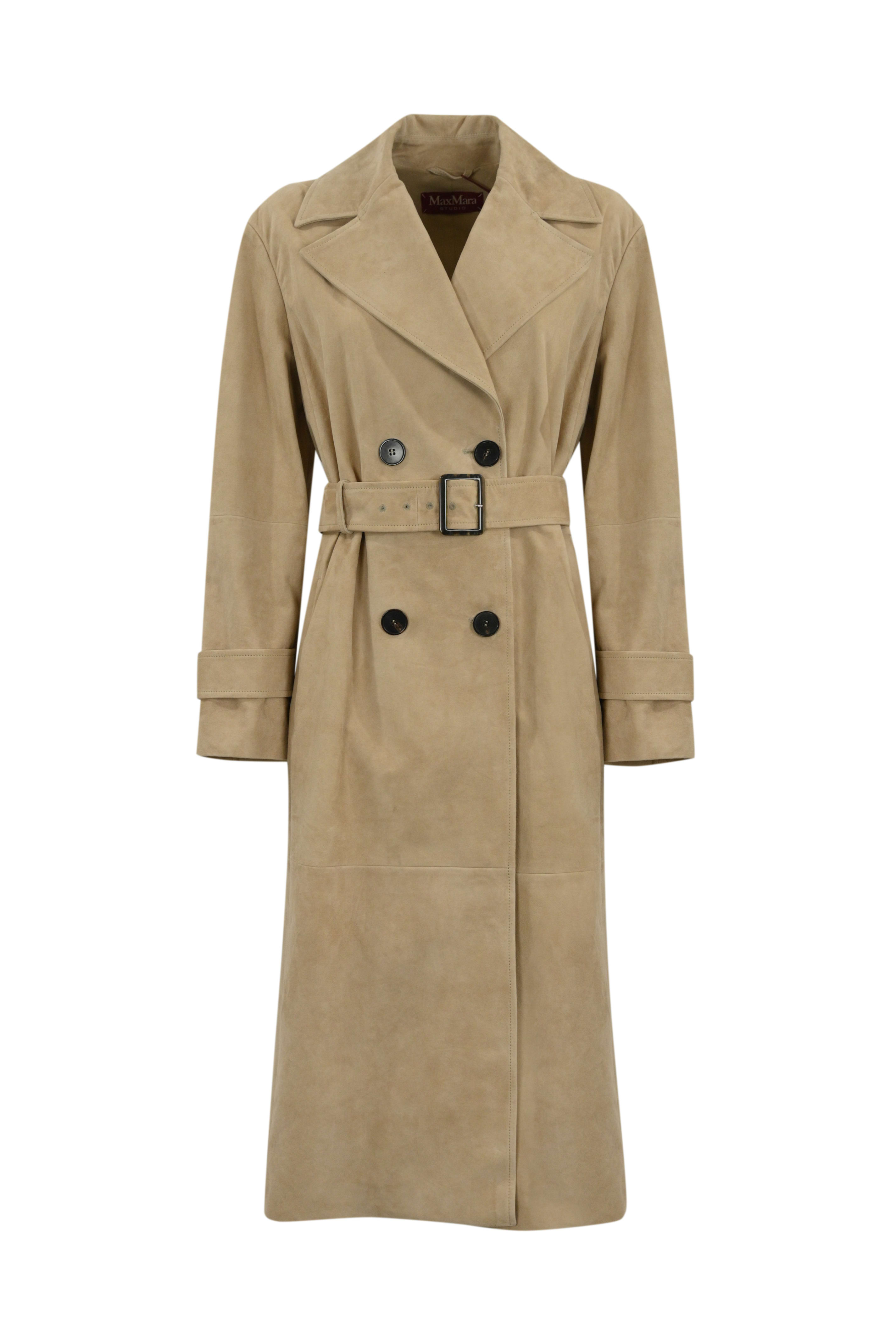 Max Mara Studio Farnese Trench Coat In Suede | italist
