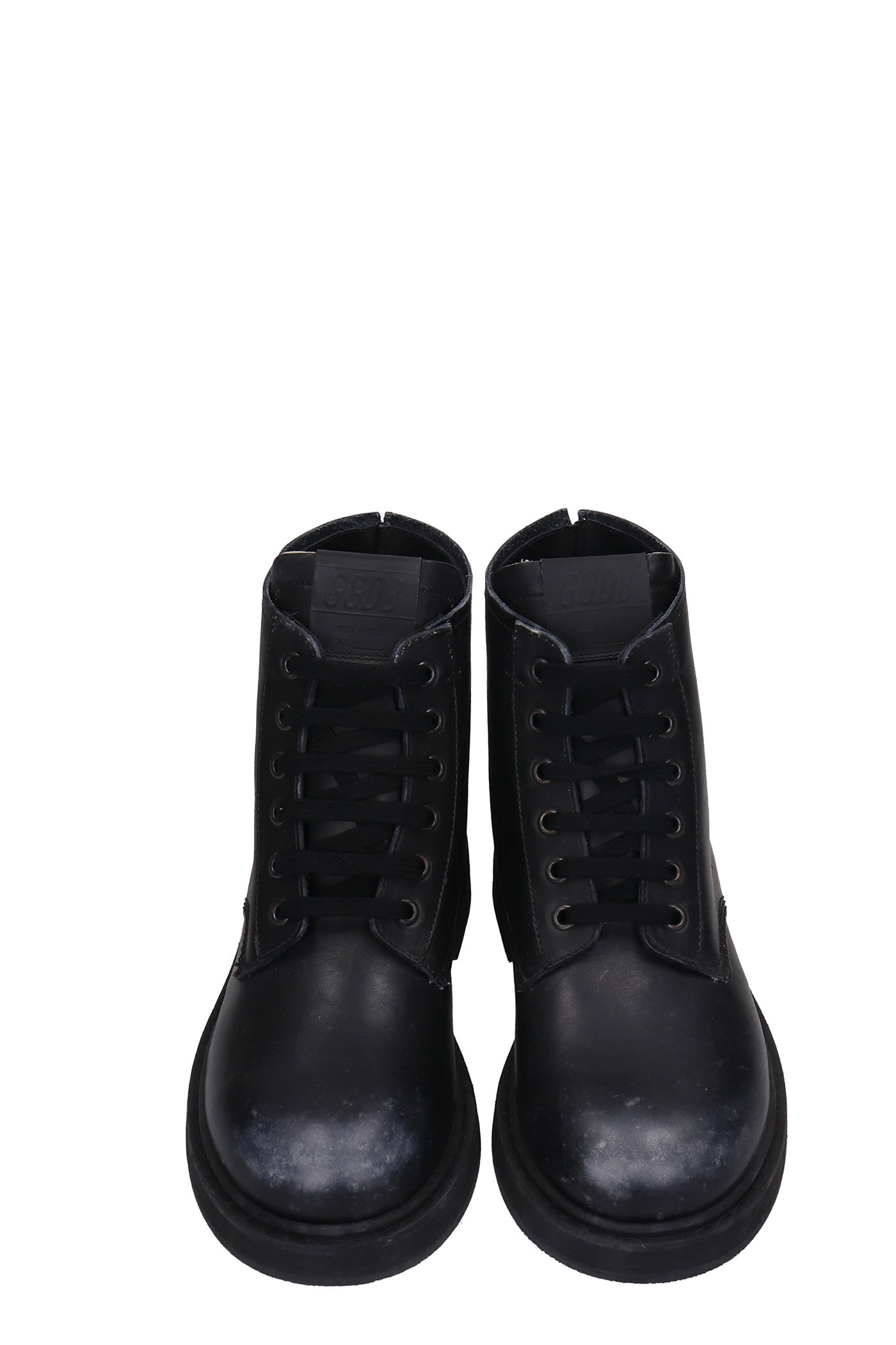 Golden Goose Ele Combat Boots In Black Leather | italist