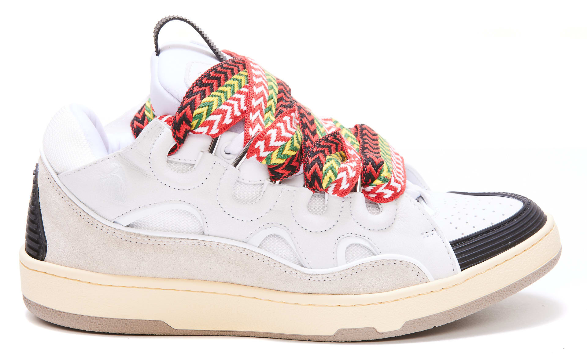 Lanvin White Leather Curb Sneakers | italist