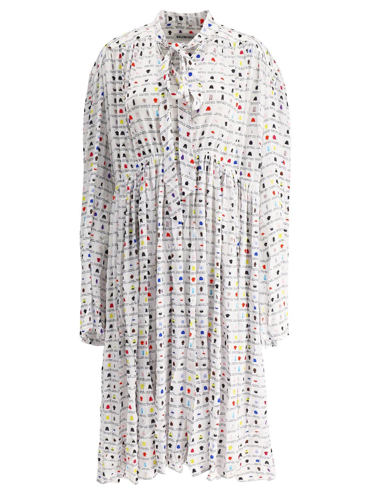 graphic printed oversized midi dress