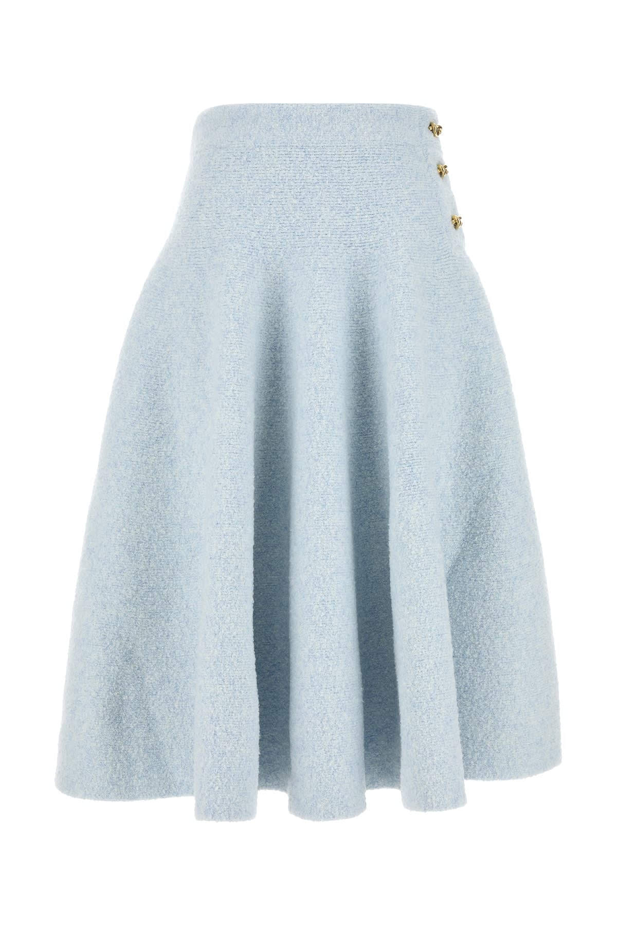 Bottega Veneta Pastel Light-blue Stretch Cotton Blend Skirt