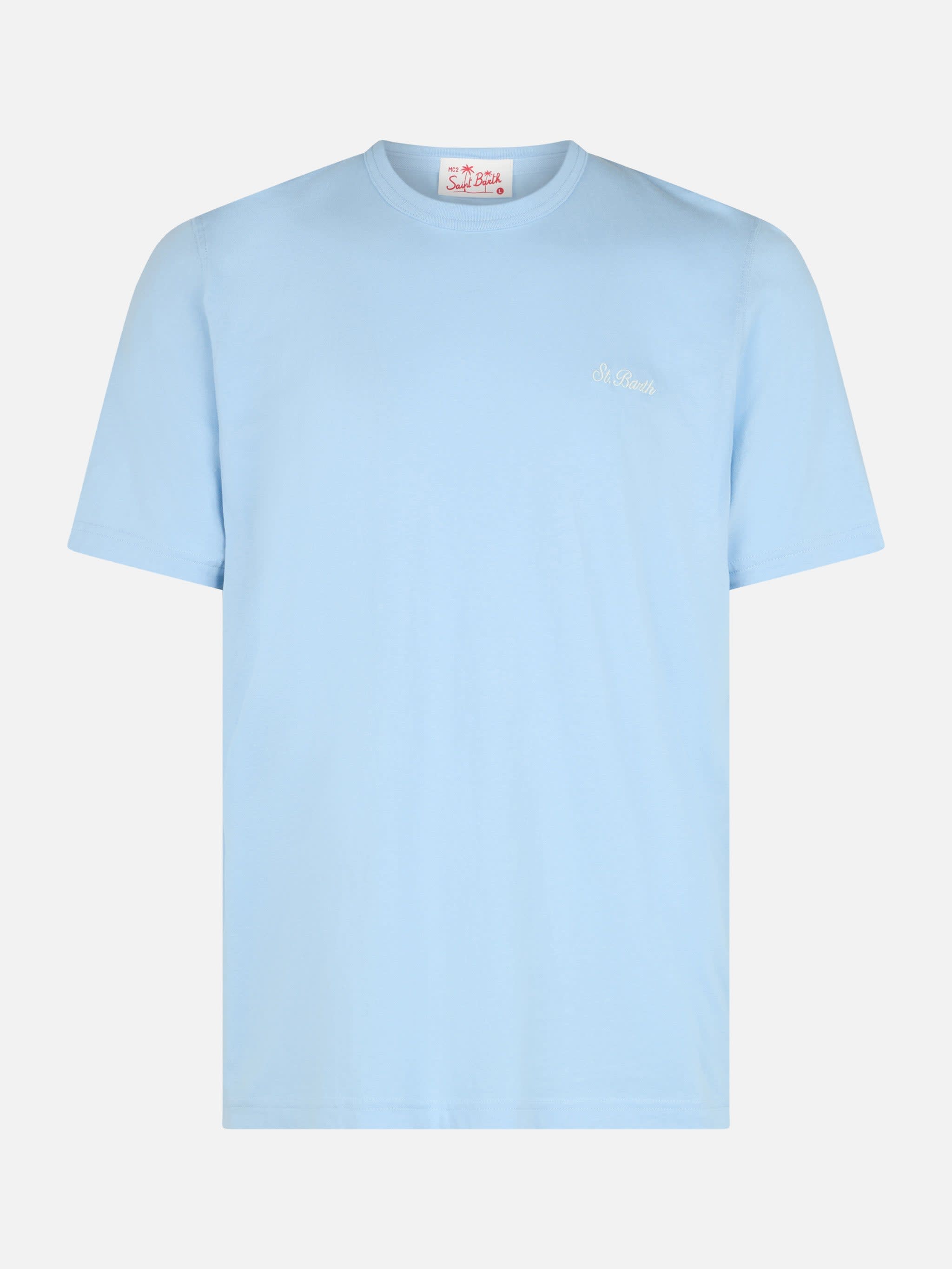 Tシャツ・カットソー MC2 Saint Barth DOVER - Cotton jersey T-shirt Dover Men's White Cotton Jersey T-Shirt with Logo Embroidery