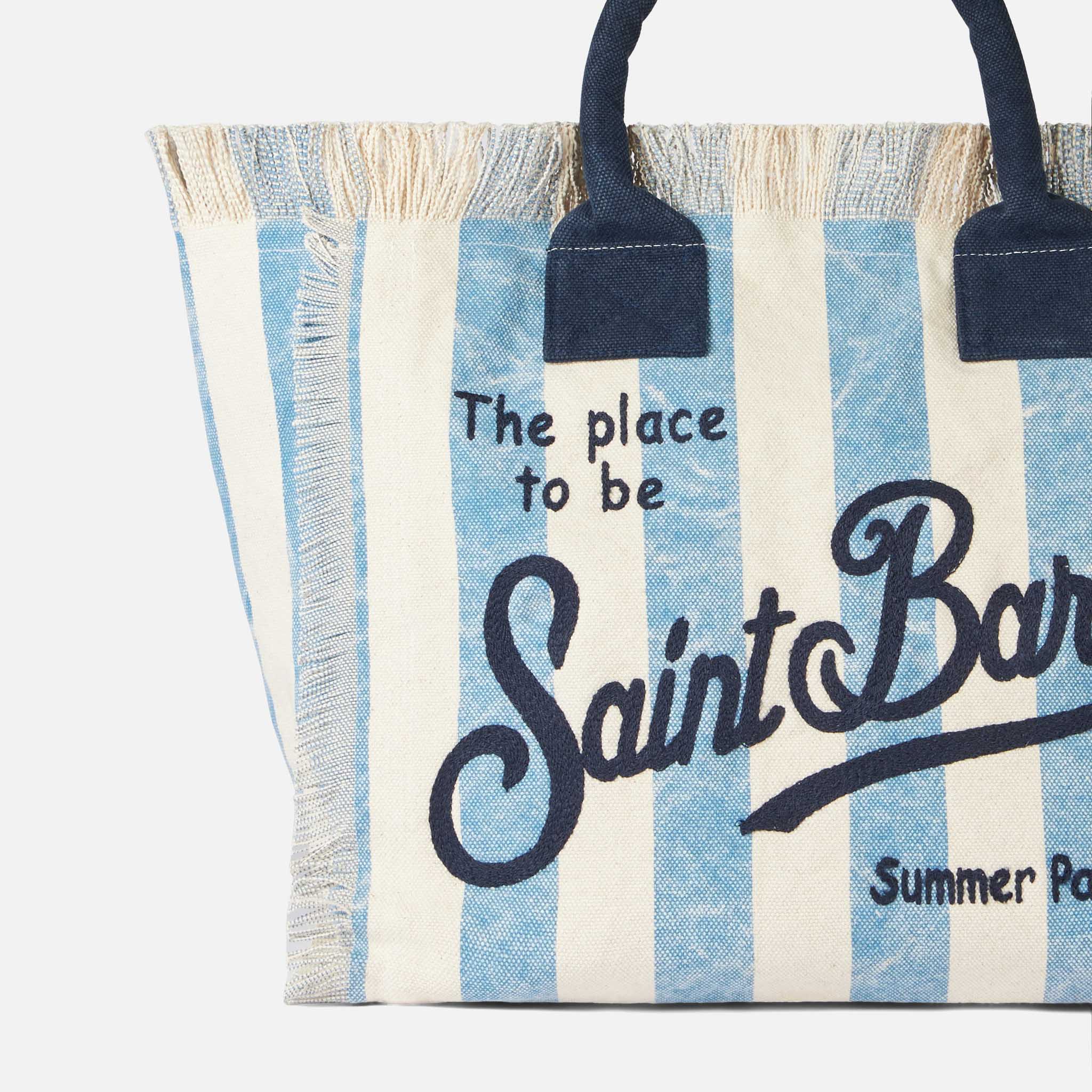 Vanity canvas shoulder bag with St. Barth patch – MC2 Saint Barth