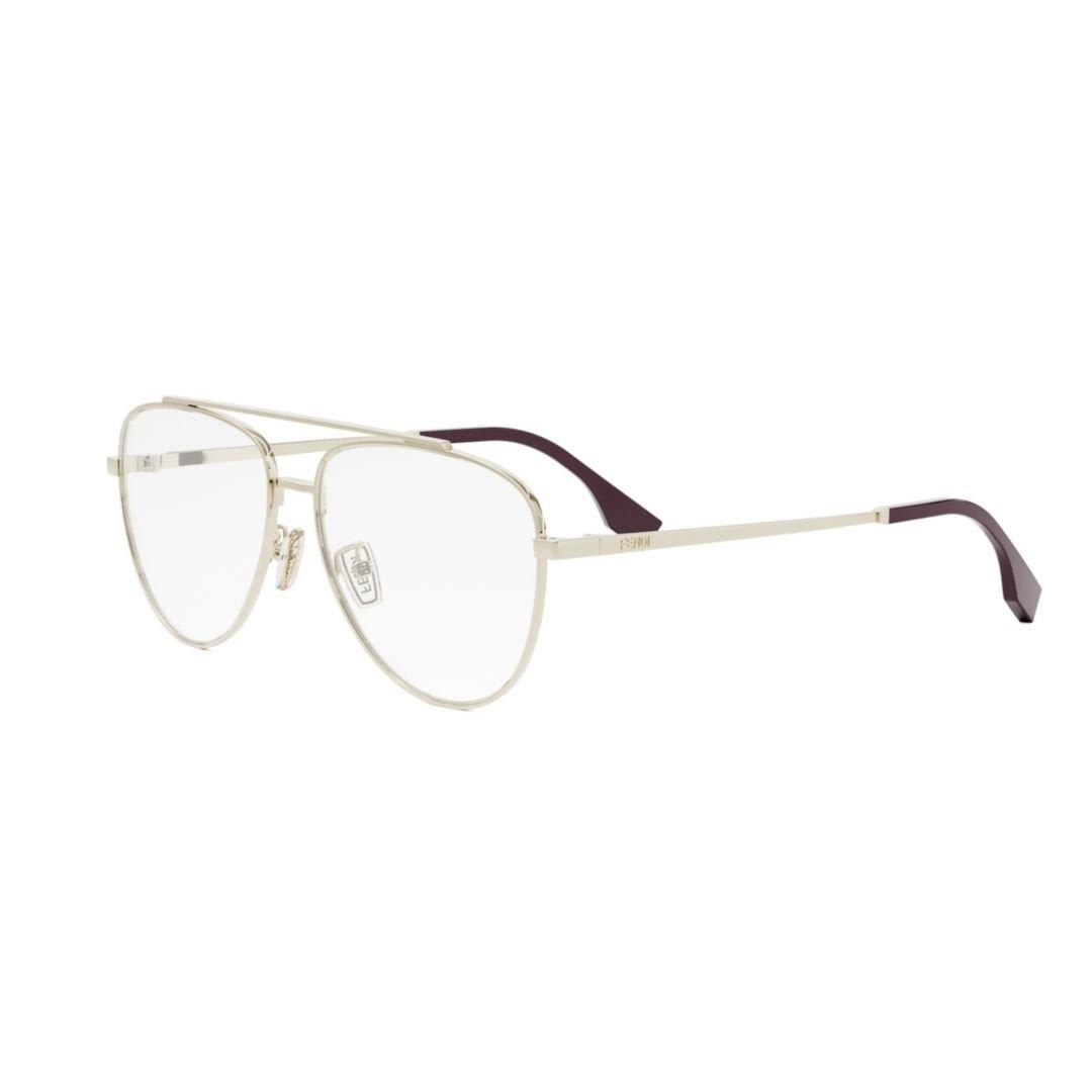 メガネ FENDI FW25 Maison Fendi - FE50077U - 032 (FE50077U 032) Buy Fendi Aviator Optical Glasses 'Gold/Transparent