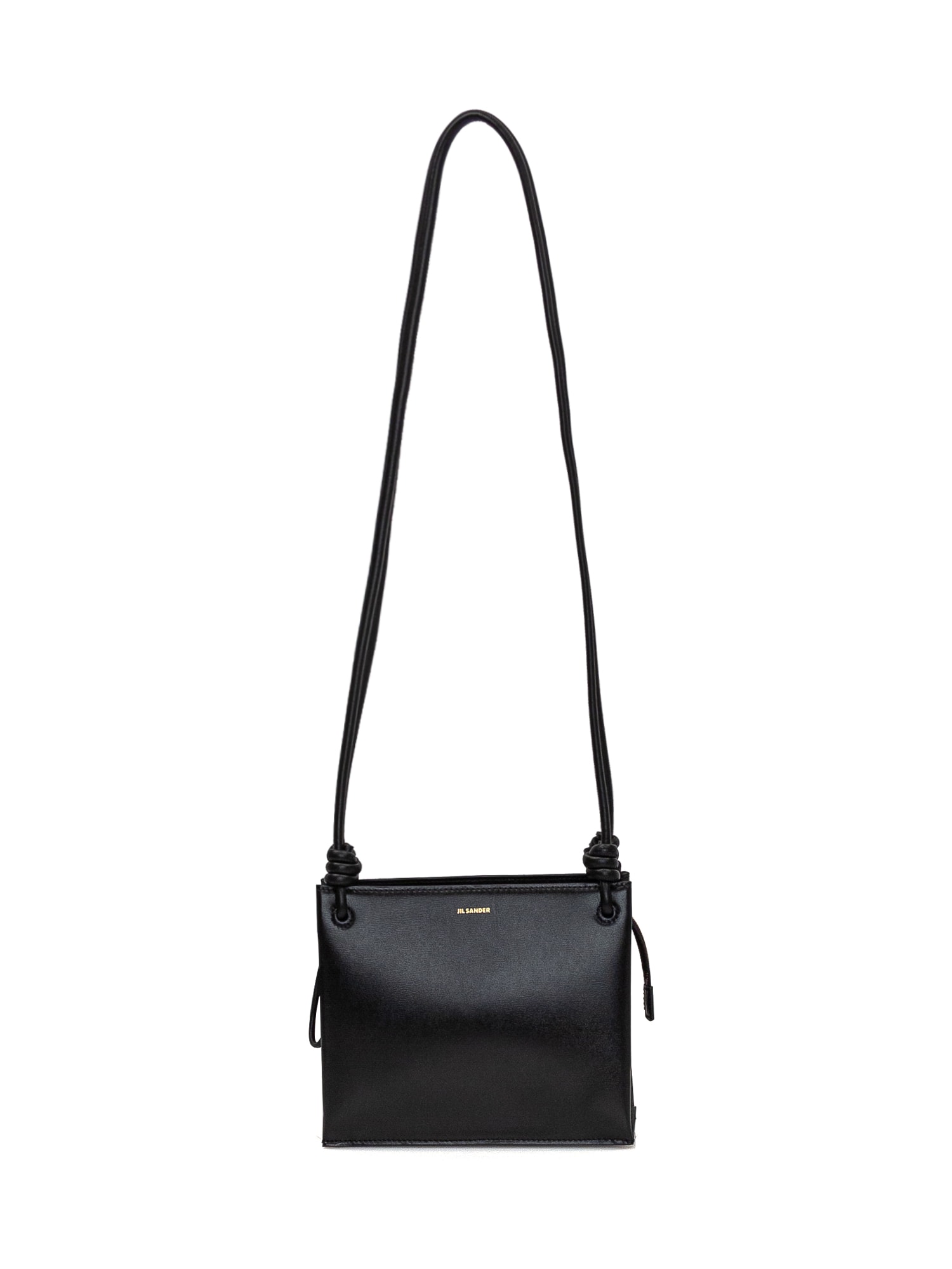 Jil Sander Medium Leather Case Shoulder Bag Black