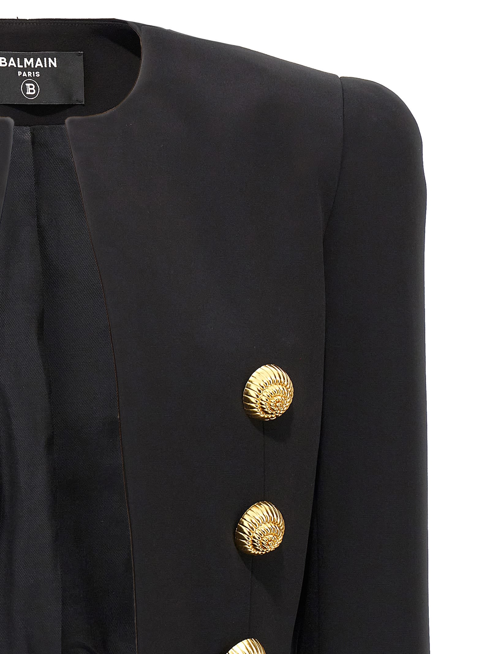 ジャケット BALMAIN 'Chiocciola' button short jacket Black Balmain 'Chiocciola' Button Short Jacket | Balardi