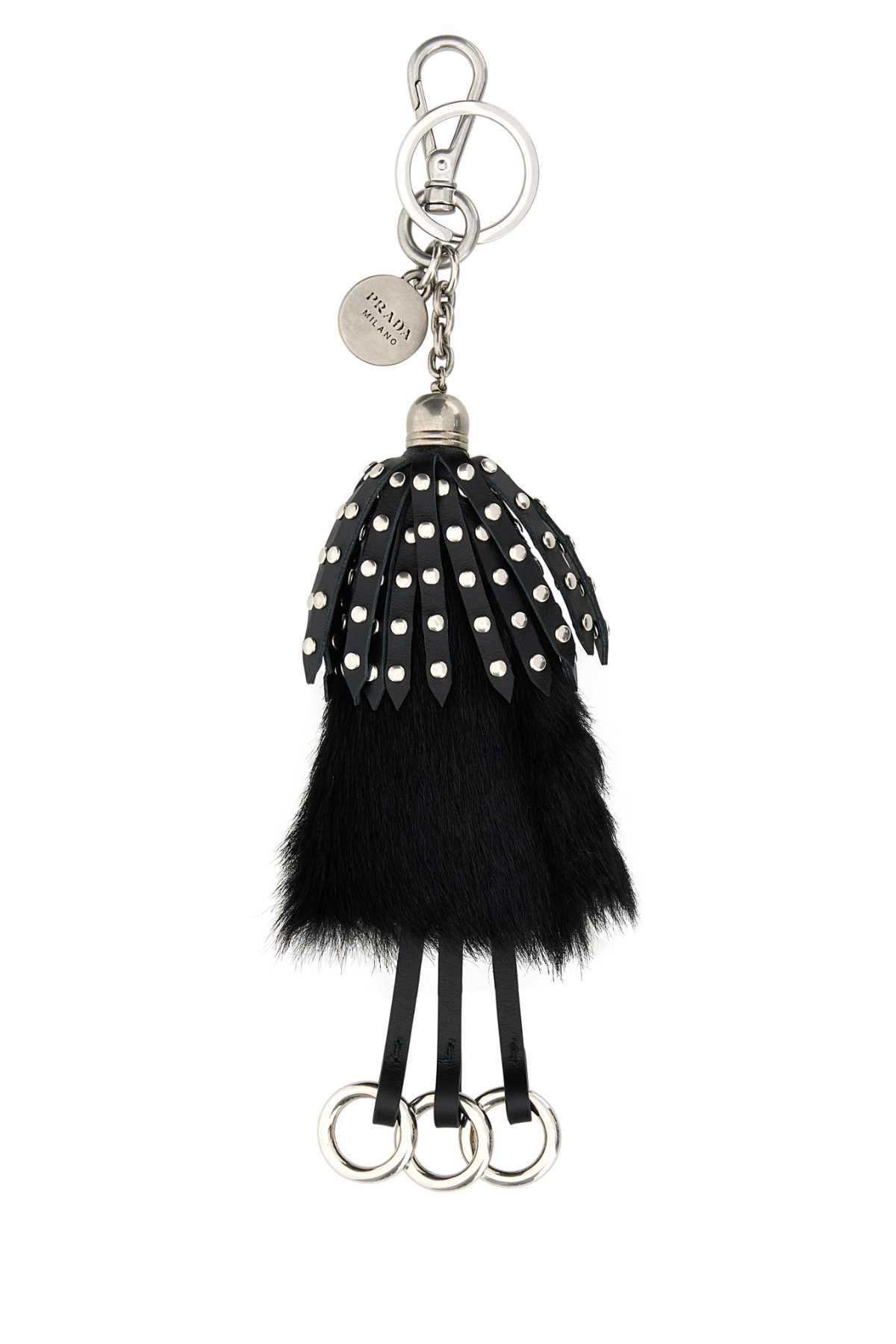 キーホルダー・キーリング PRADA Black Calf Hair And Leather Keyring Prada Black Calf Hair And Leather Keyring | italist, ALWAYS