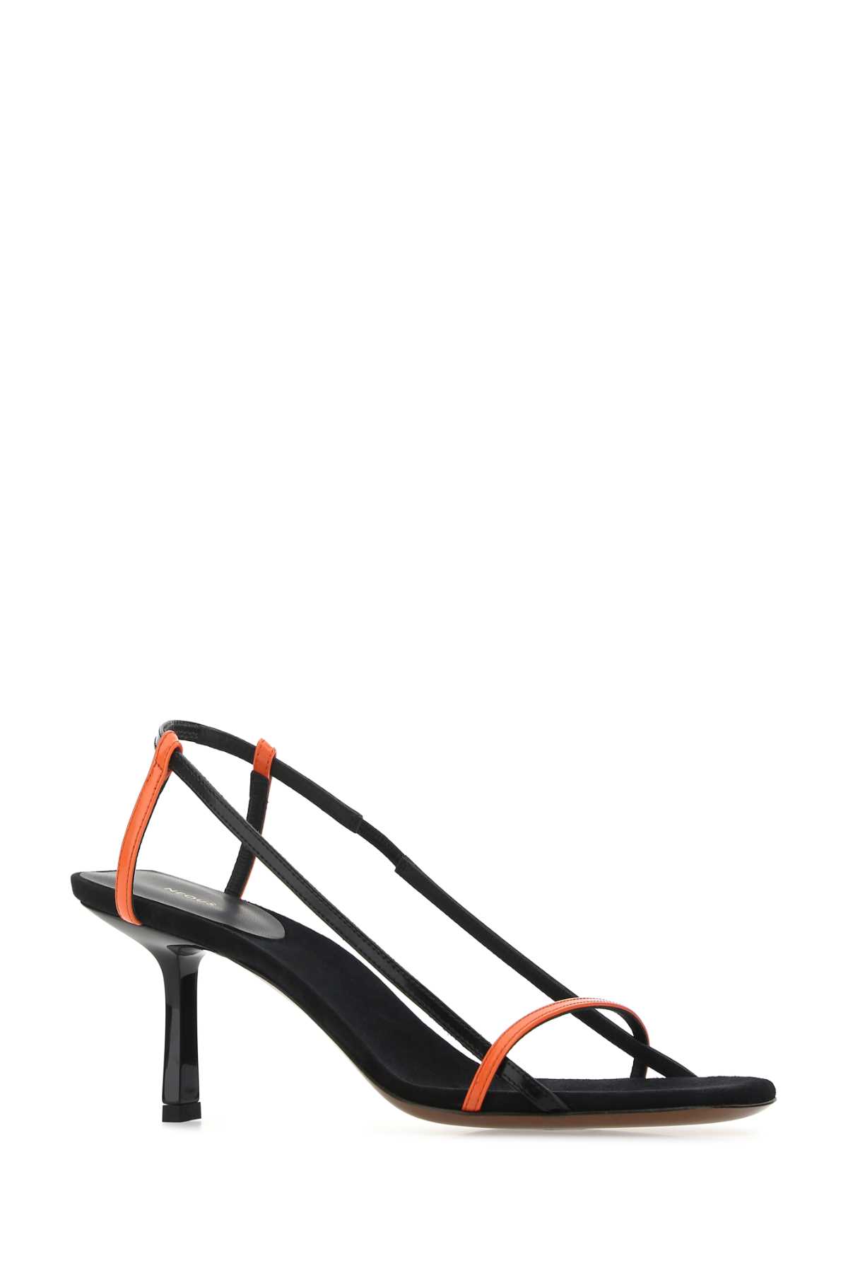 サンダル・ミュール NEOUS Two-Tone Leather Merga Sandals NEOUS Black Merga Heeled Sandals