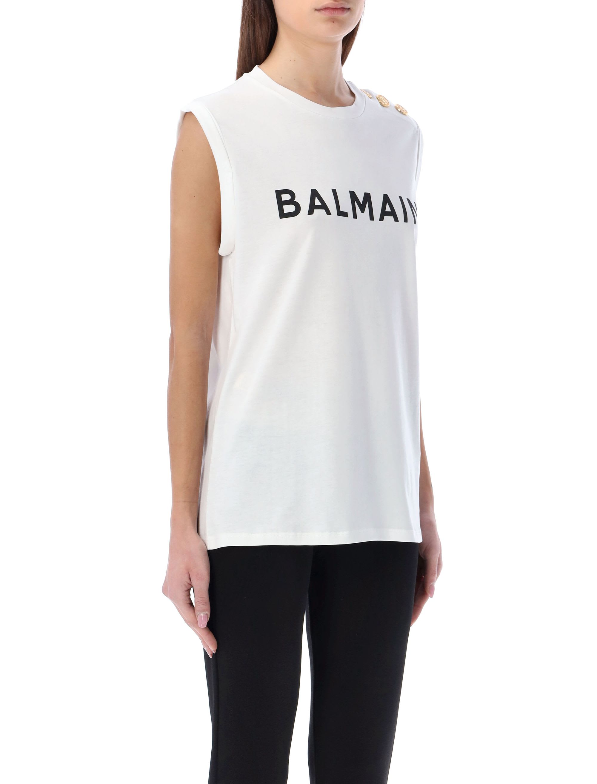 balmain chest logo t shirt