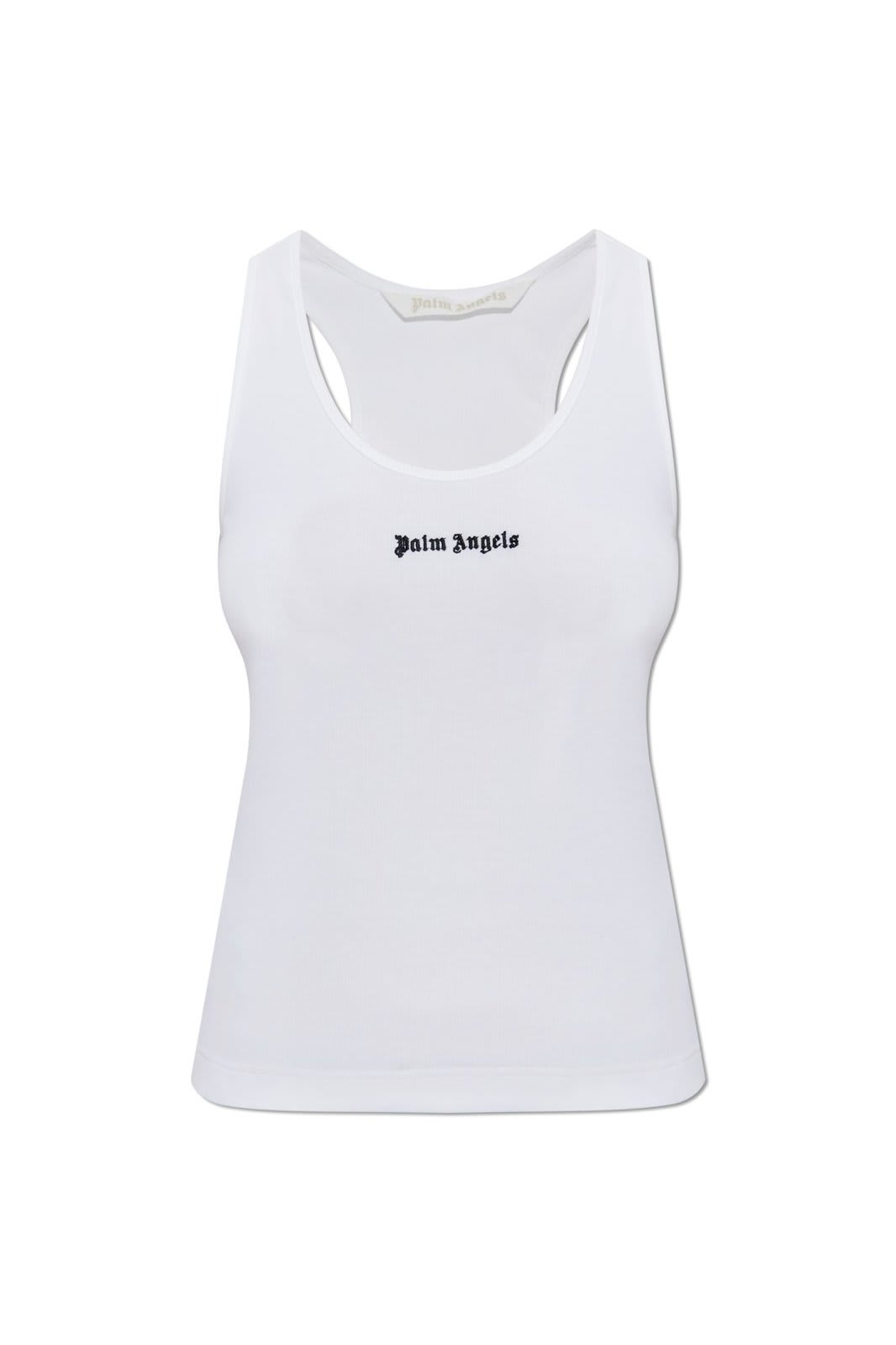 Palm Angels Logo Embroidered Ribbed Tank Top | italist