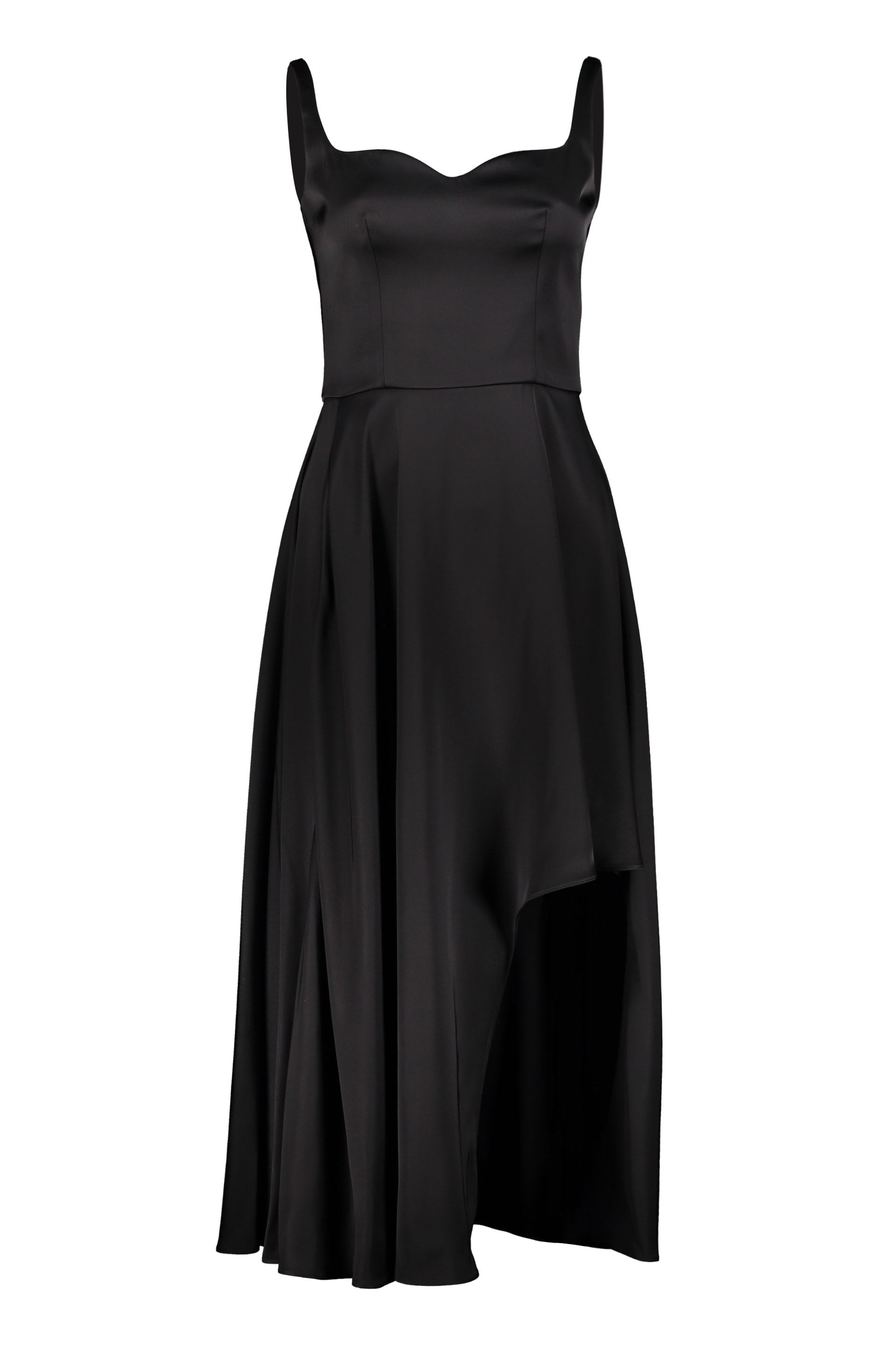 asymmetric hem midi dress