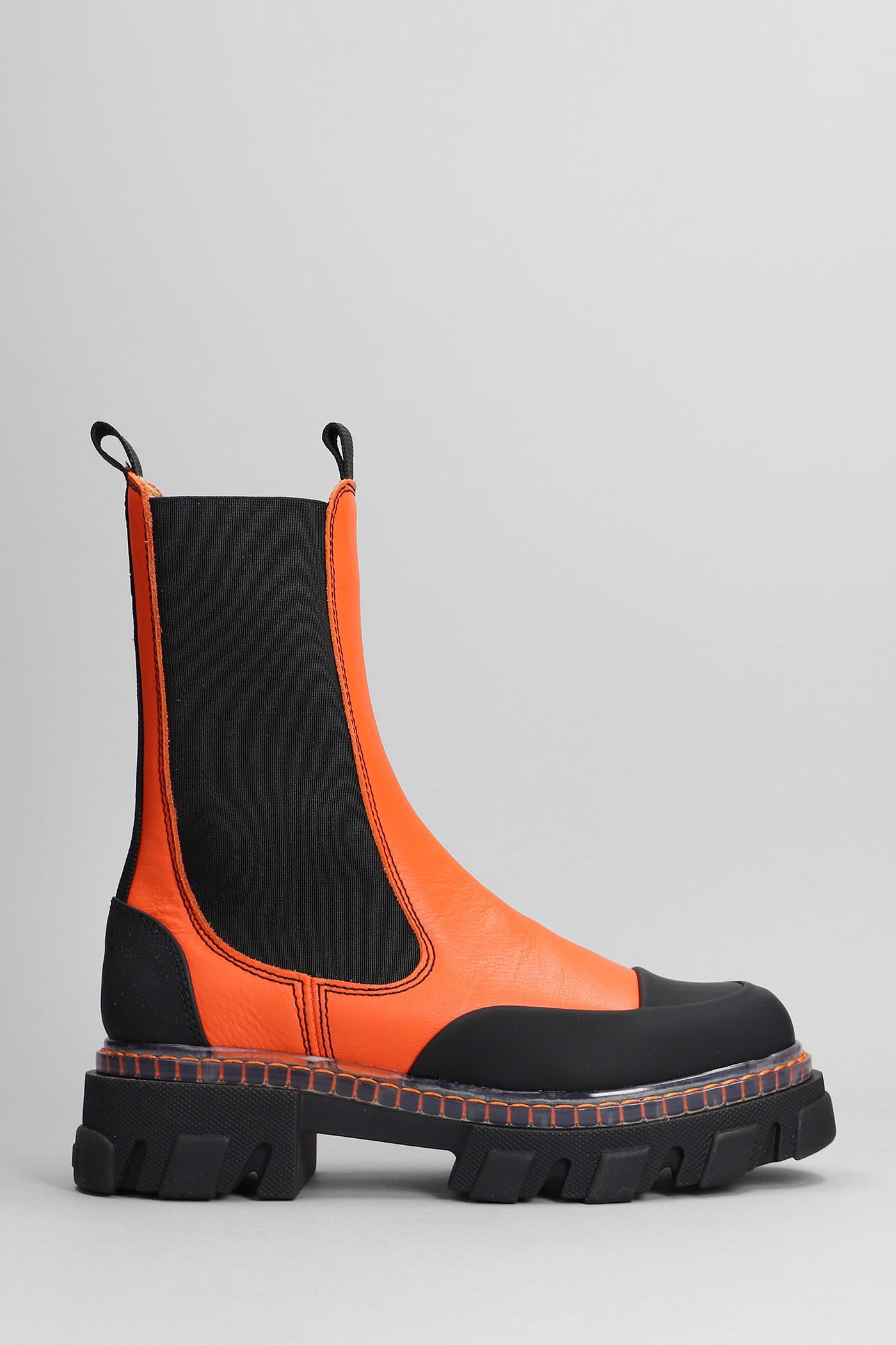 Ganni Low Heels Ankle Boots In Orange Leather | italist, ALWAYS