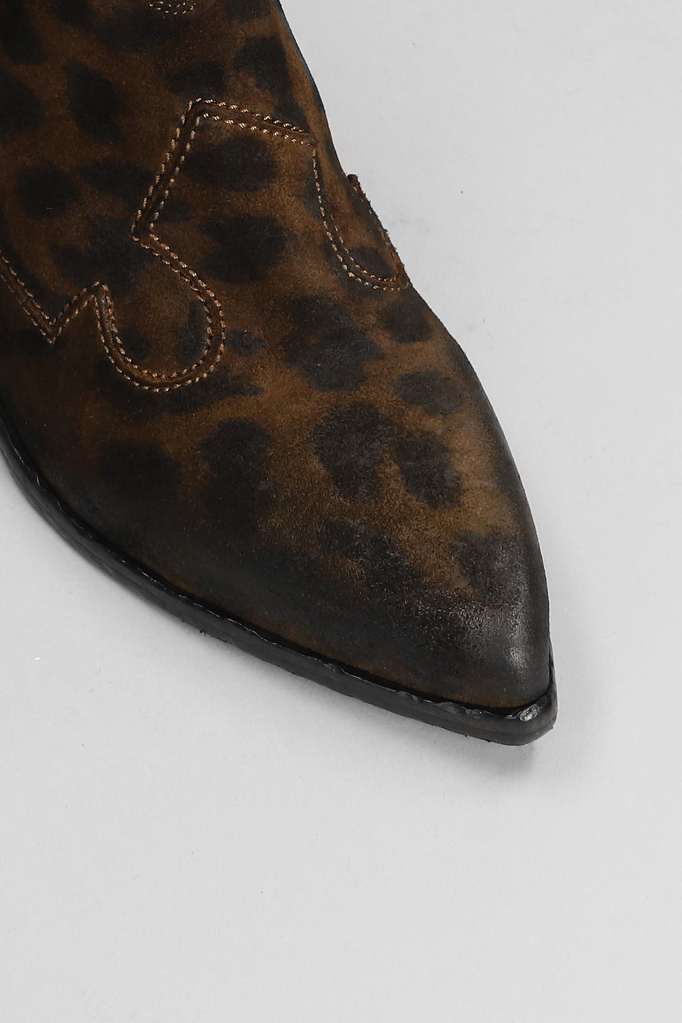 Elena Iachi Texan Ankle Boots In Animalier Suede italist ALWAYS