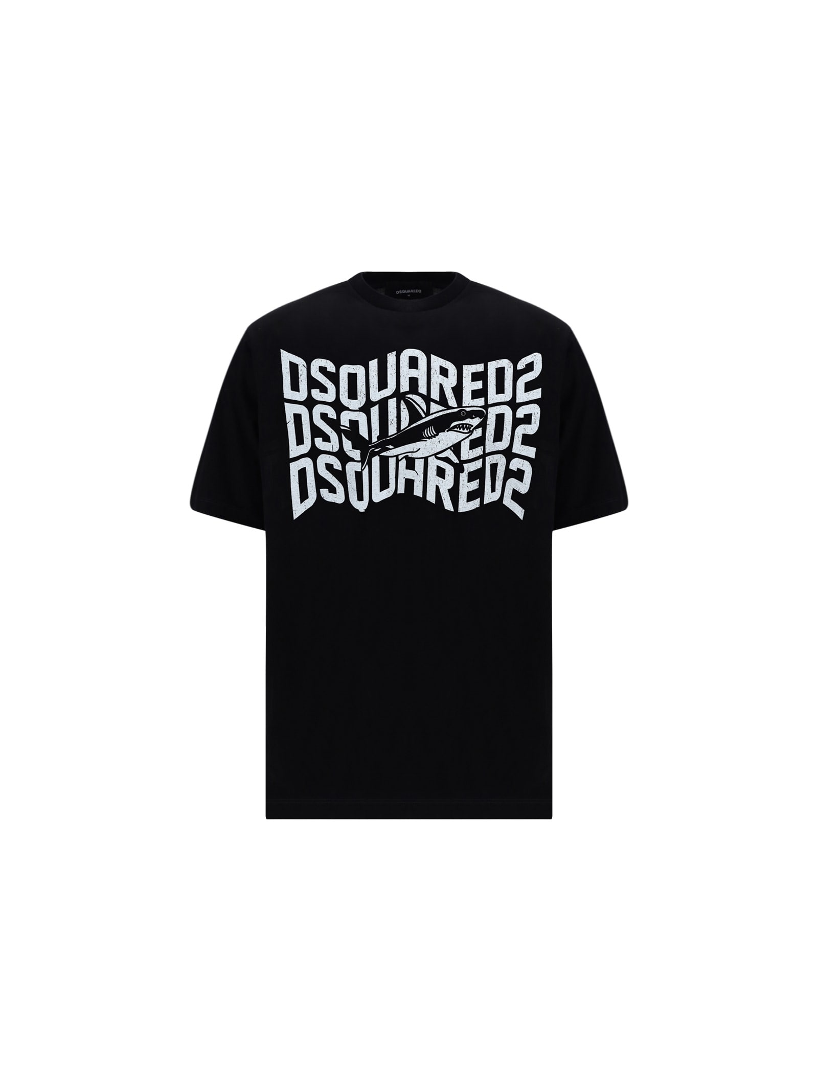 【送料&関税込】Dsquared2 Shark And Logo Print T-shirt DSQUARED2 logo-print T-shirt | Black | FARFETCH