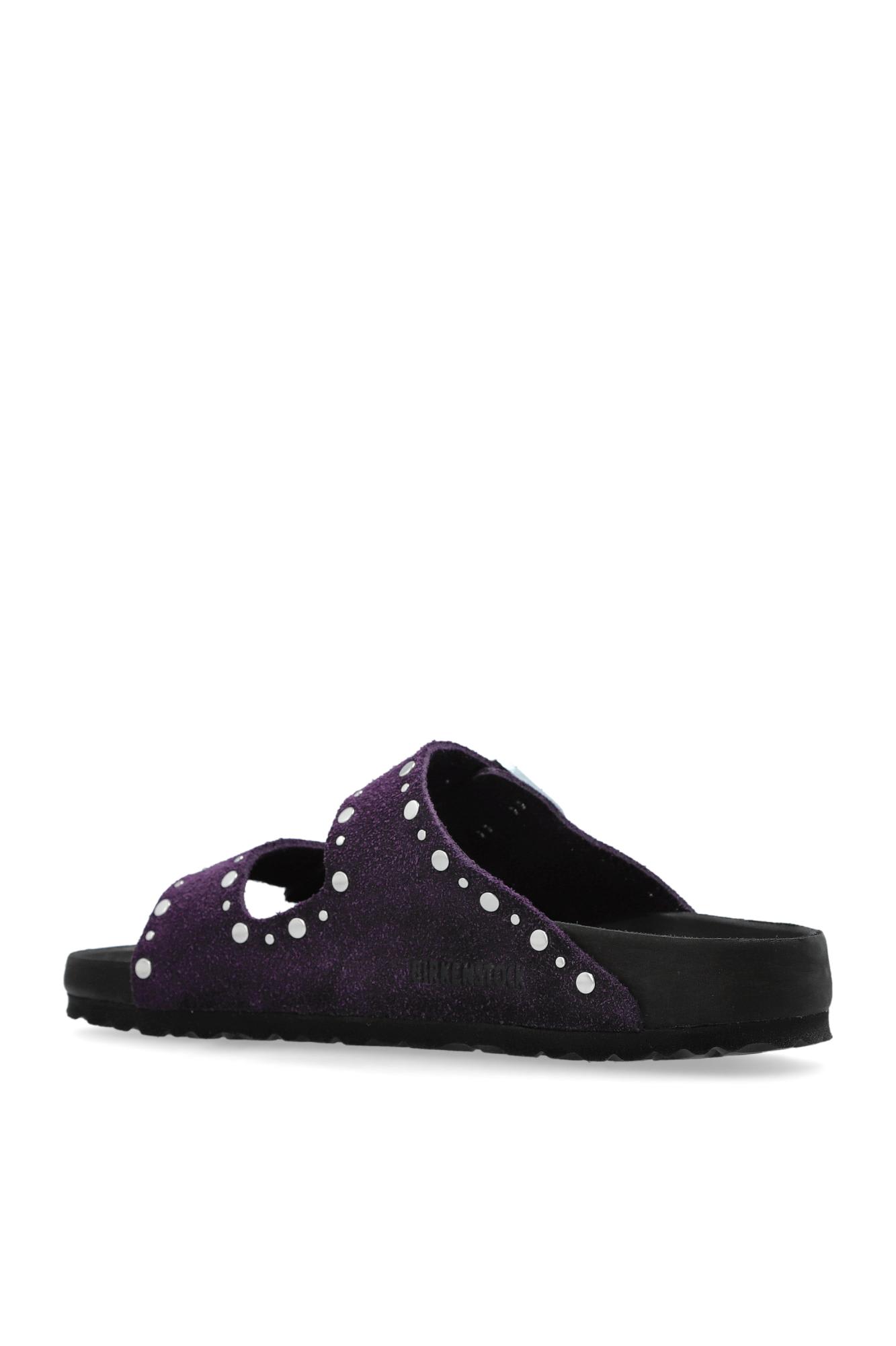 サンダル・ミュール ARIZONA RIVET BORDER LEATHER SANDALS Arizona Rivets Suede Leather Black | BIRKENSTOCK