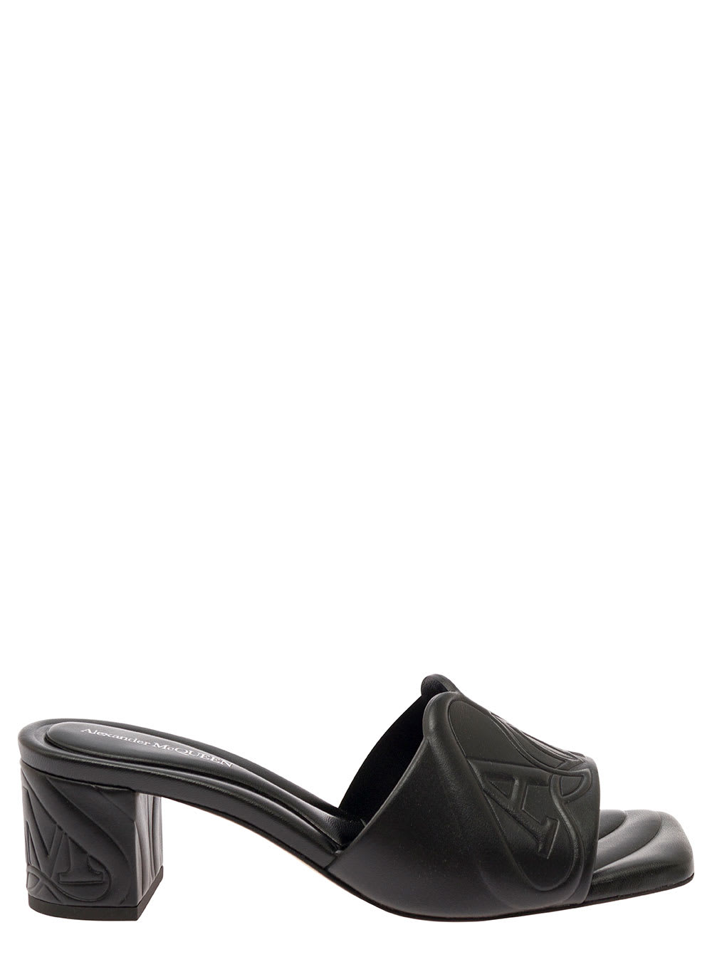 サンダル・ミュール Alexander Mcqueen Black Slip-On Sandals With Stiletto Heel Alexander McQueen Black Slip-on Sandals | italist