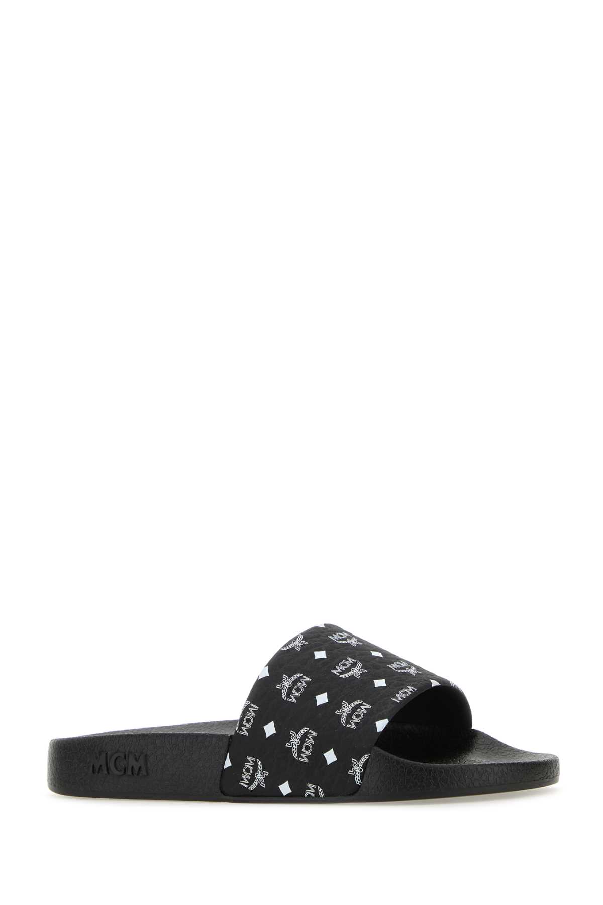 サンダル・ミュール MCM FW25 Black rubber slippers (MESCAMM11 BK) MCM Black Rubber Slippers | italist