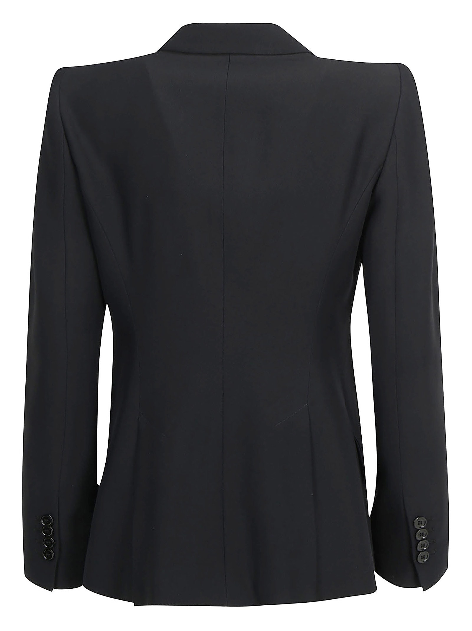 Alexander McQueen Black Jacket In Thin Crepe With Pointed